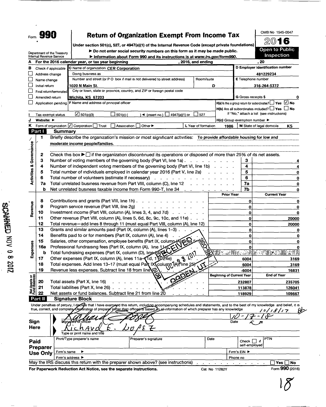 Image of first page of 2016 Form 990 for Ser-Jobs for Progress Incima