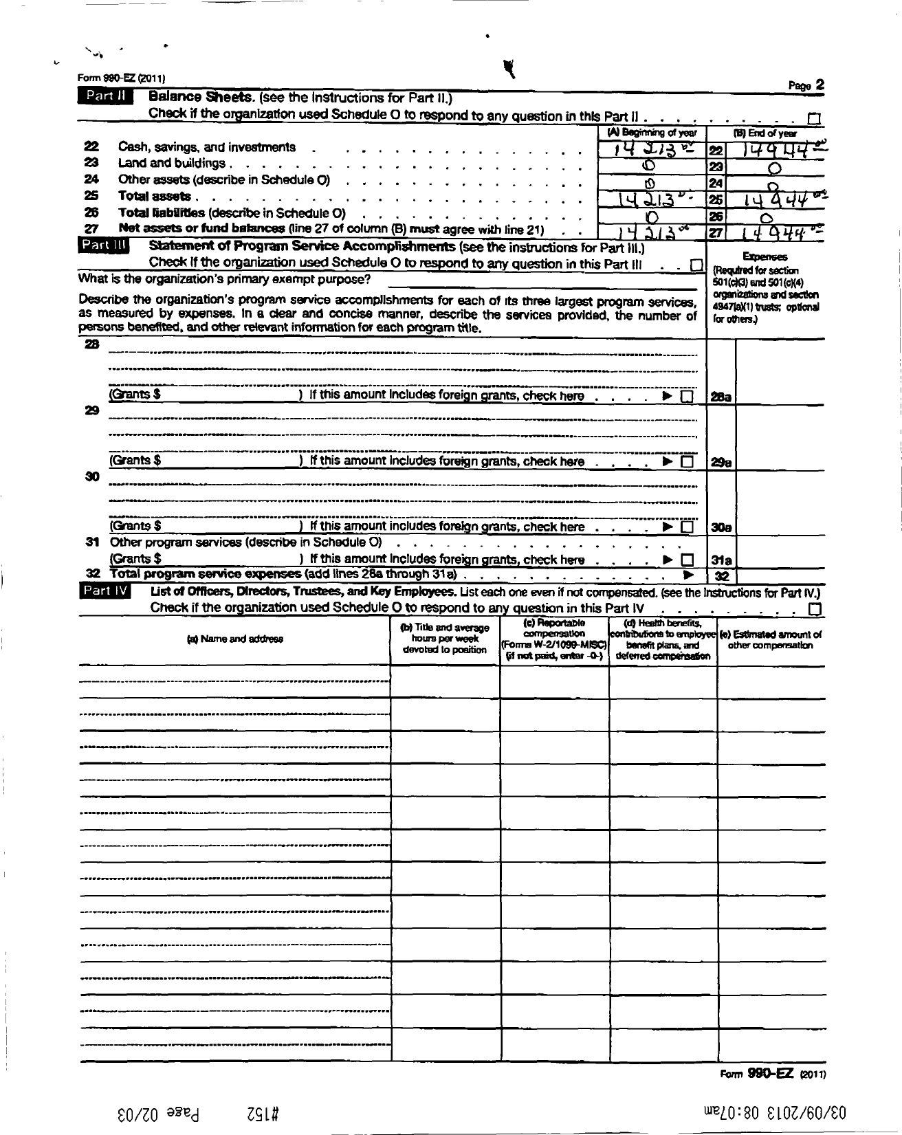 Image of first page of 2010 Form 990ER for Sweet Adelines International - 110132 Hutchinson