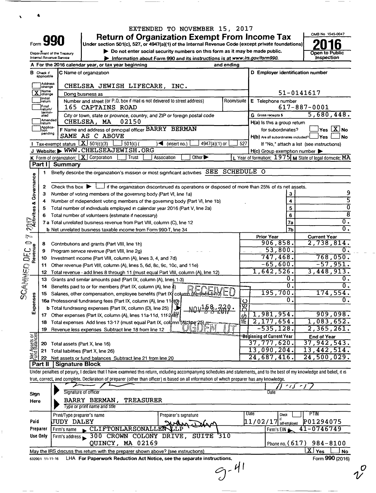 Image of first page of 2016 Form 990 for Legacy Lifecare Management
