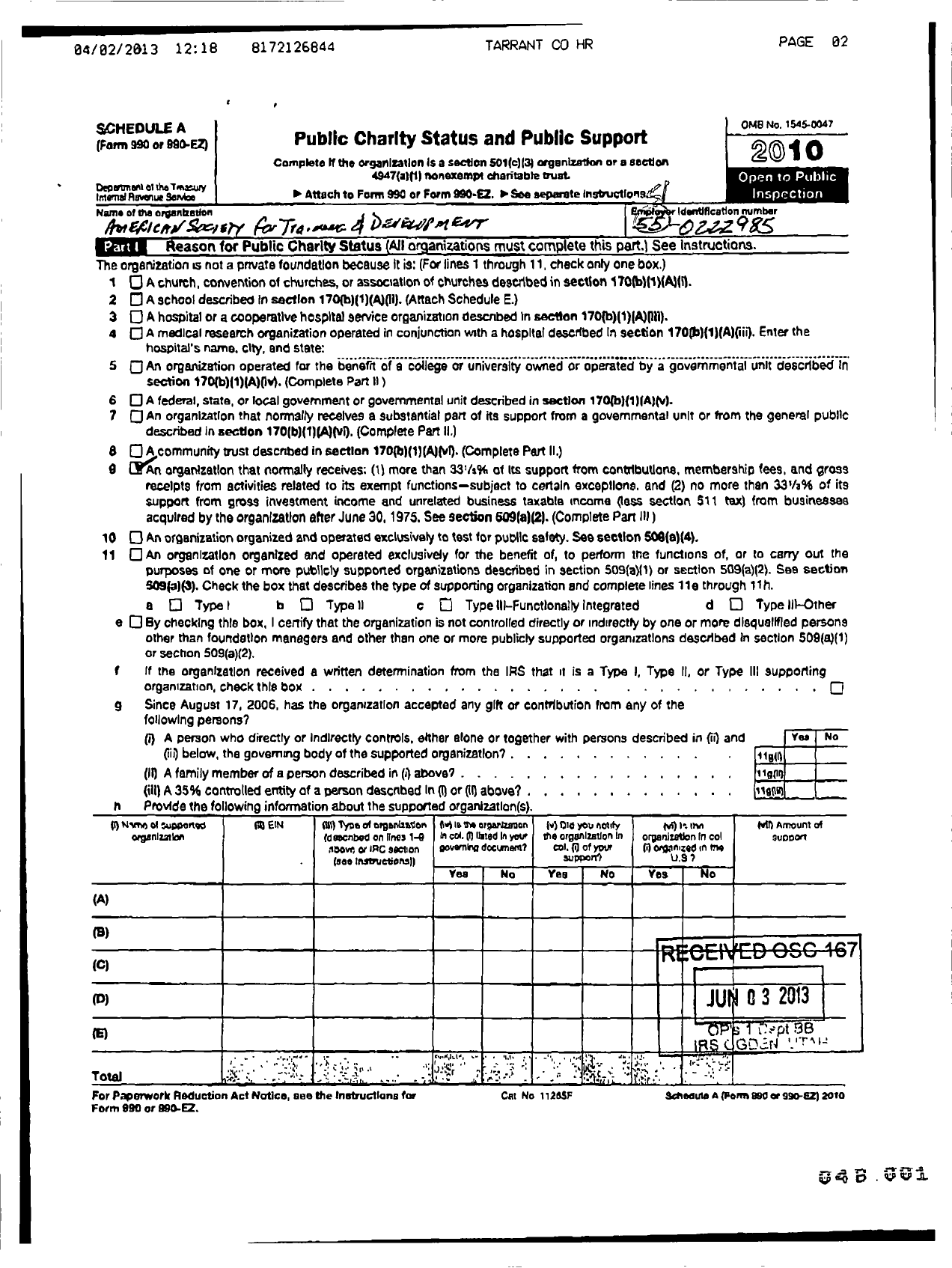 Image of first page of 2010 Form 990ER for American Society for Training and Development / Forth Worth Mid Cities Chapter