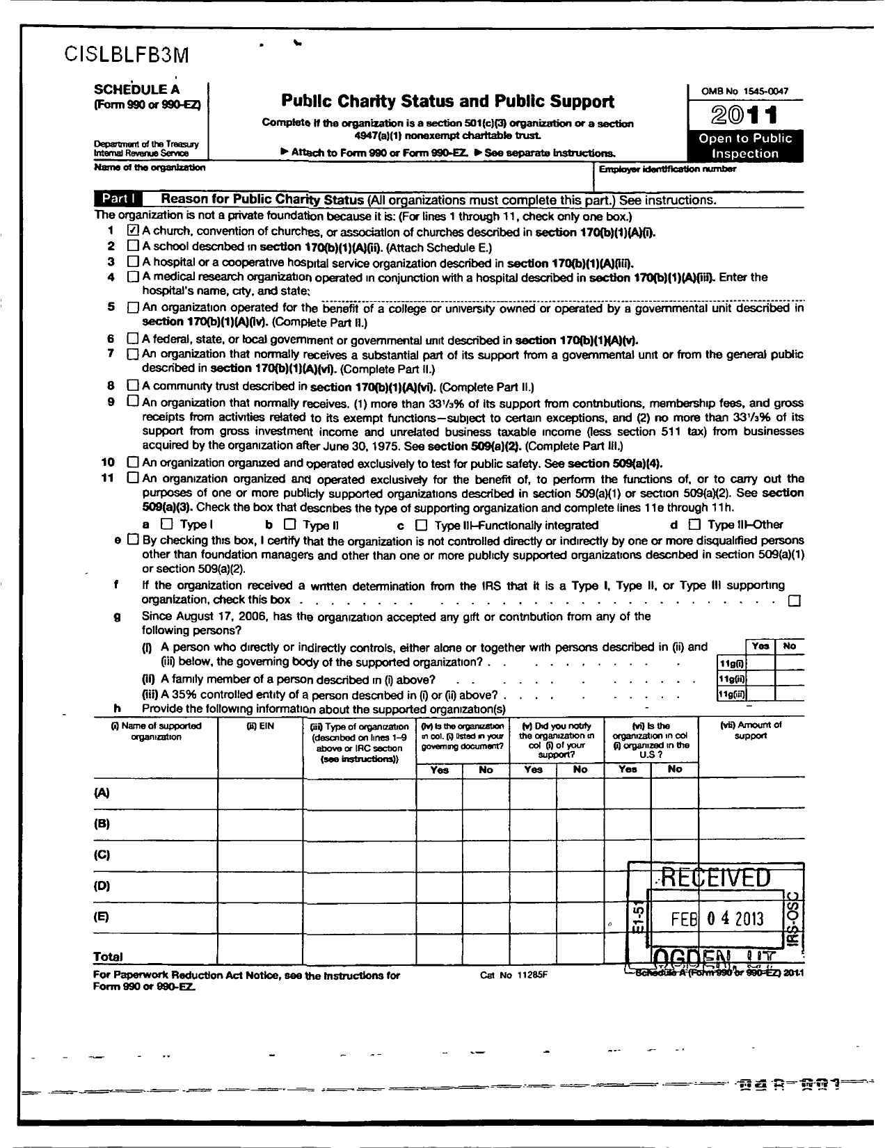 Image of first page of 2011 Form 990ER for Gilgal Eritrean Christian Church of San Jose