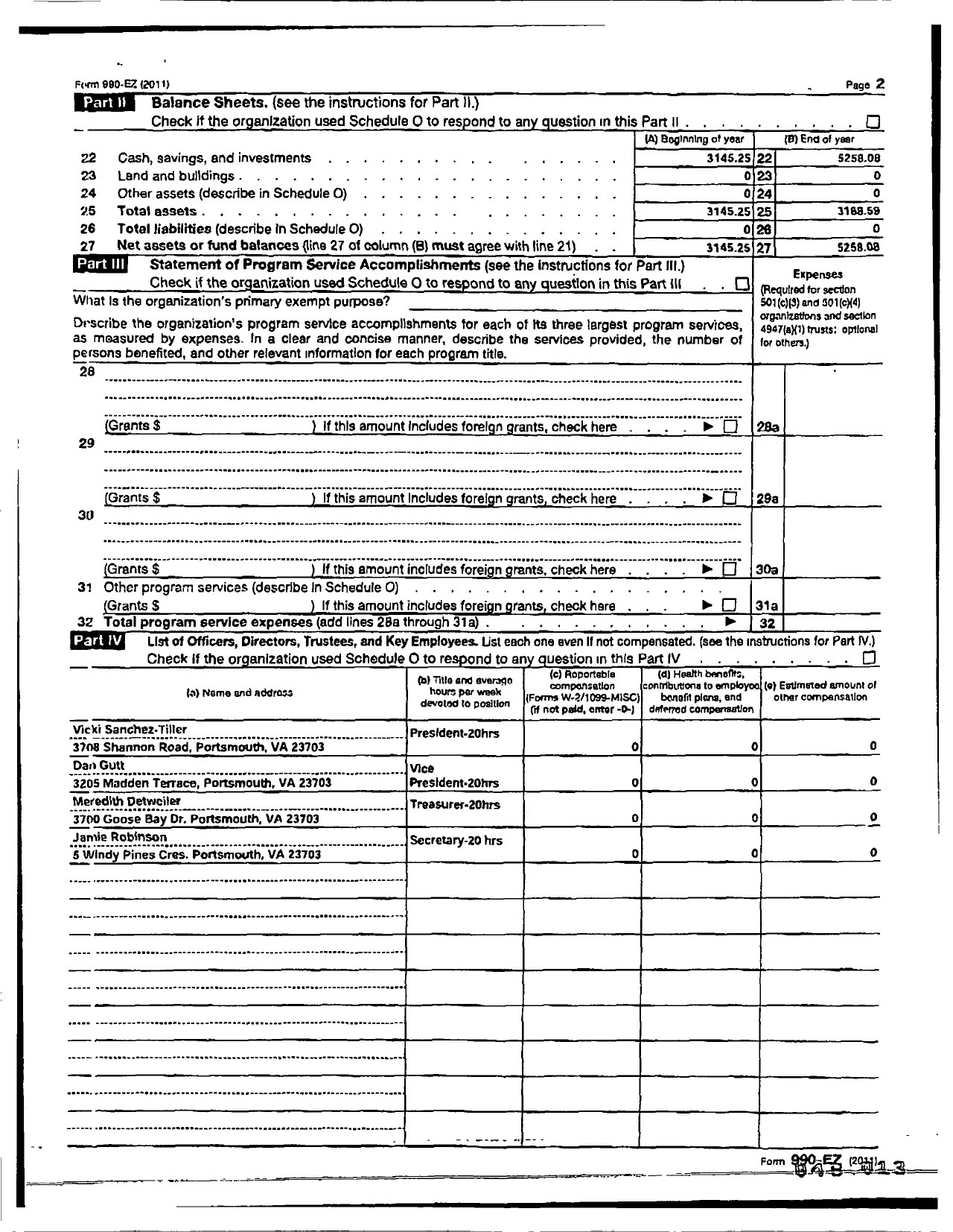 Image of first page of 2009 Form 990ER for Little League Baseball - 3460601 Churchland LL