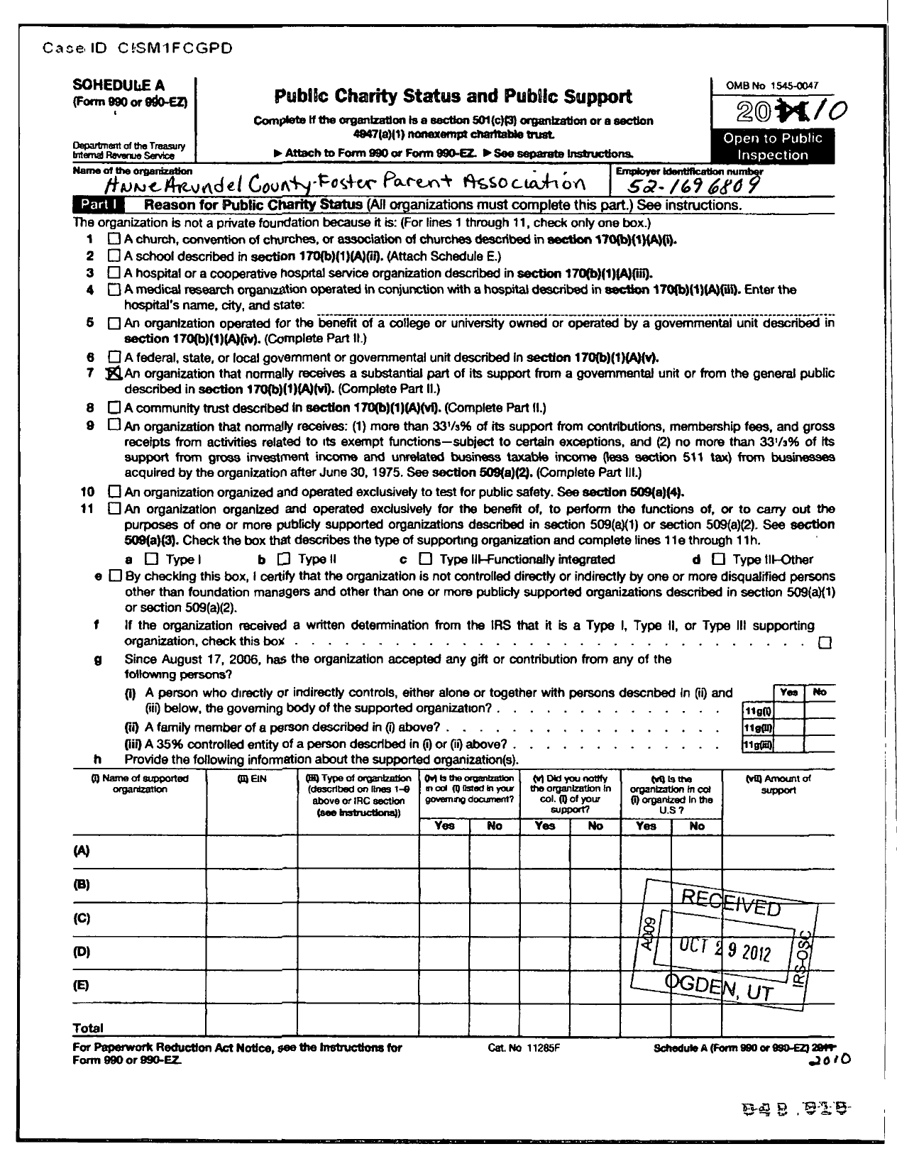 Image of first page of 2010 Form 990ER for Anne Arundel County Foster Parents Association