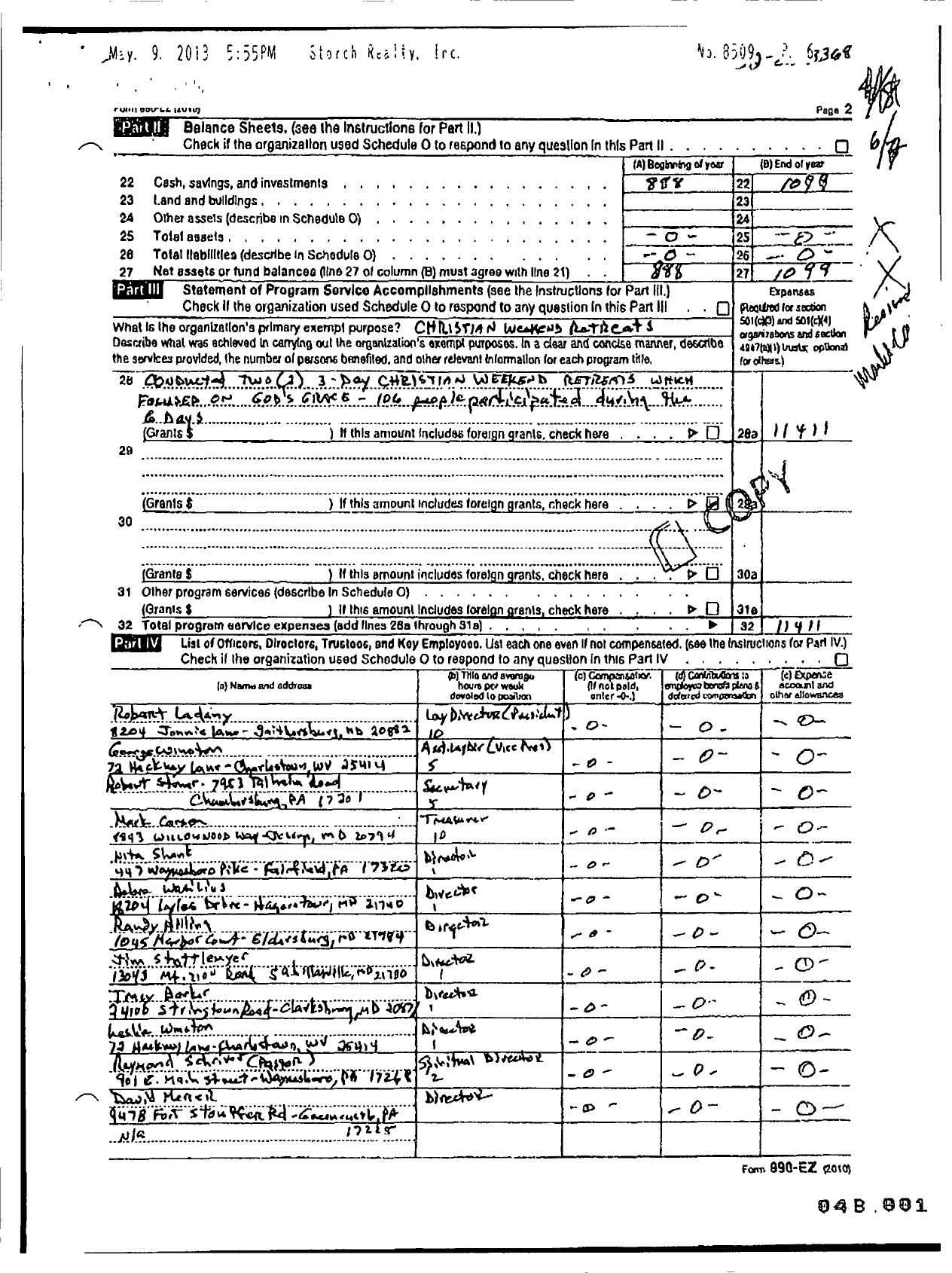 Image of first page of 2010 Form 990ER for Vineyard Via de Cristo