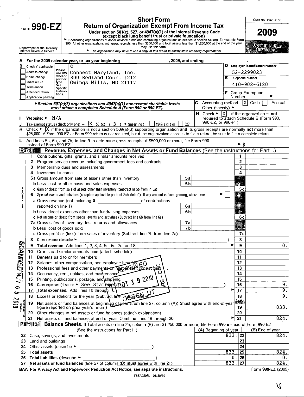 Image of first page of 2009 Form 990EZ for The Mosaic Group Foundation