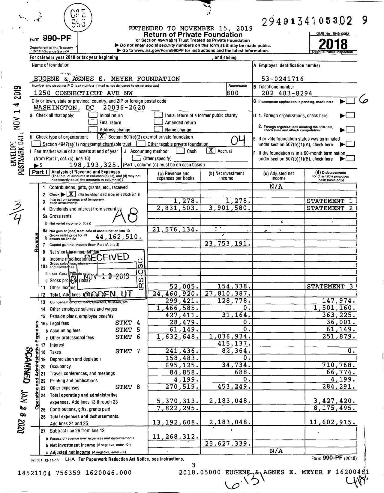 Image of first page of 2018 Form 990PF for Meyer Foundation