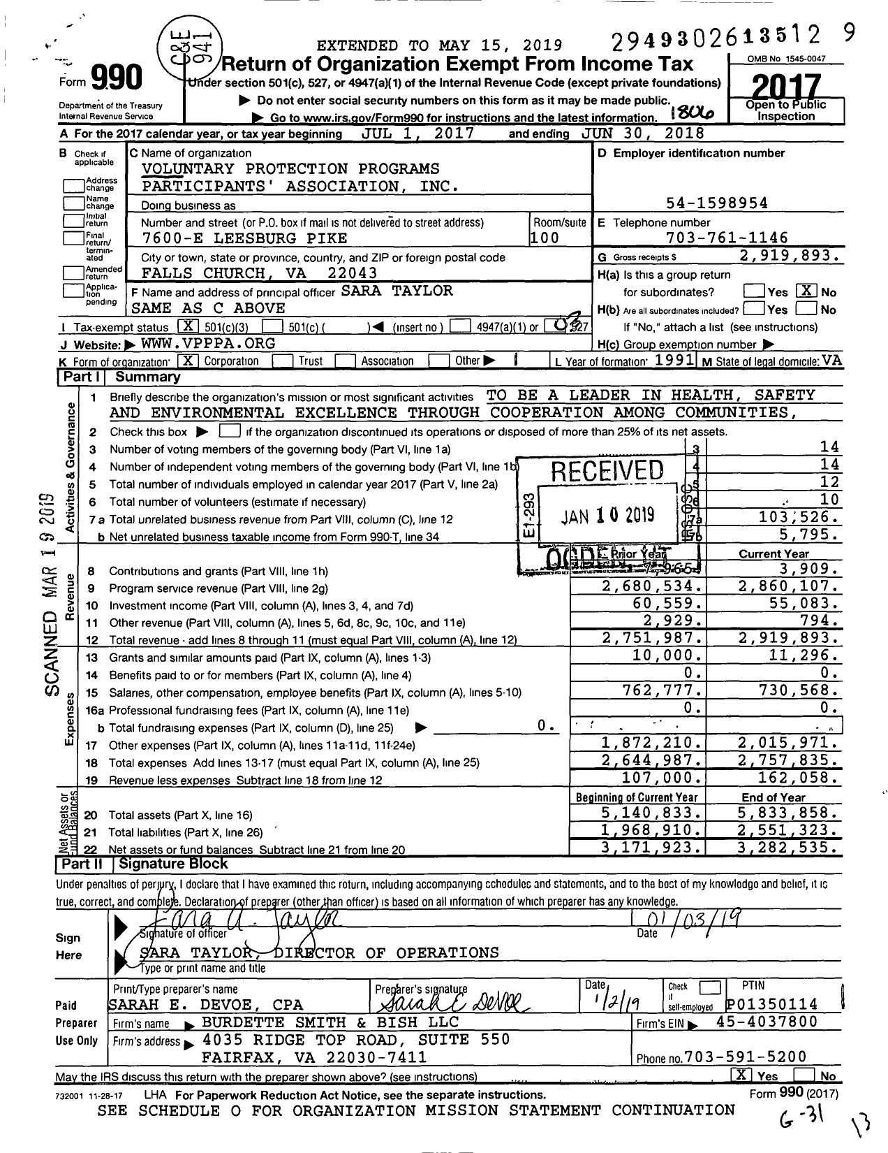 Image of first page of 2017 Form 990 for contd - Association