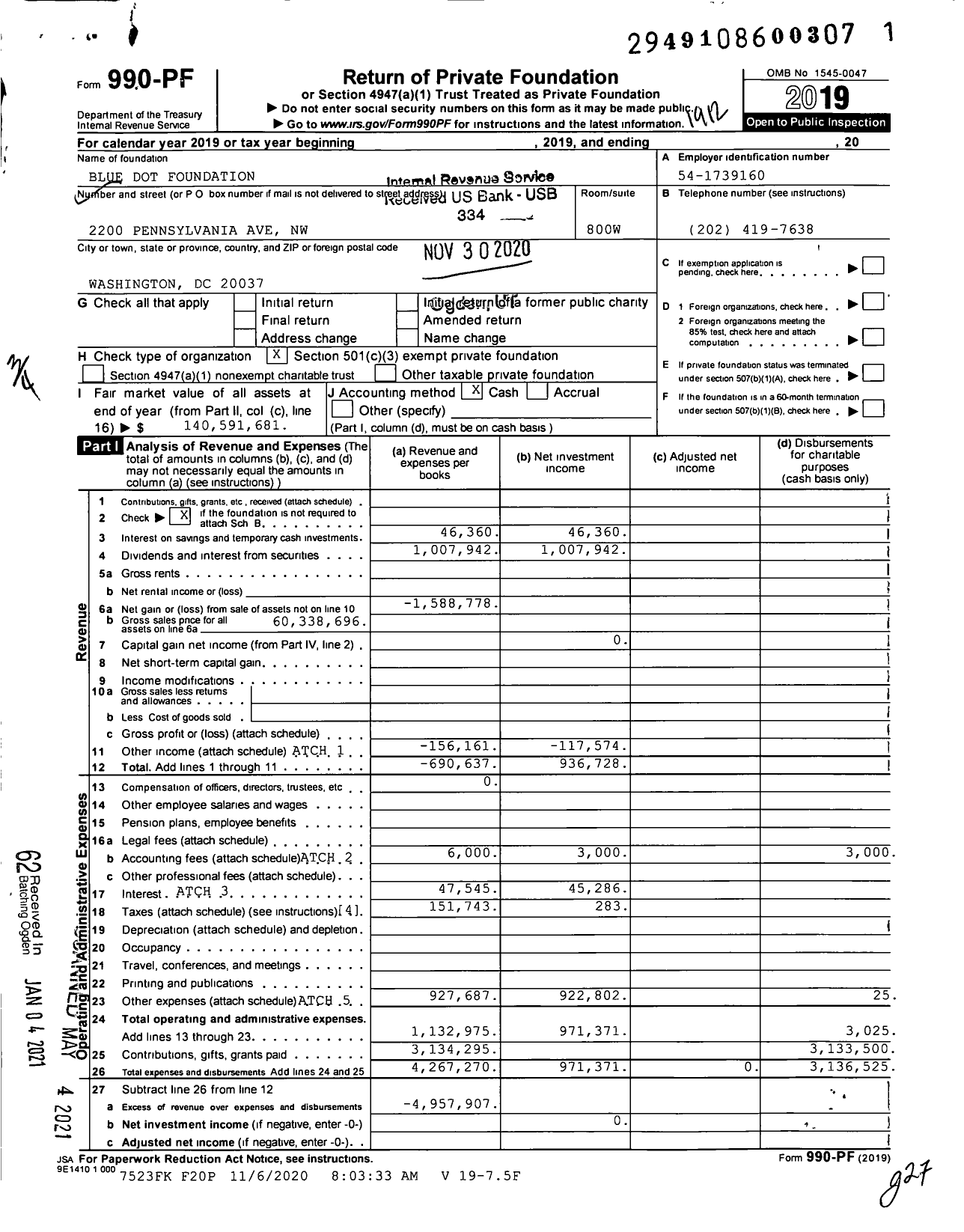 Image of first page of 2019 Form 990PF for Indian Paintbrush Foundation