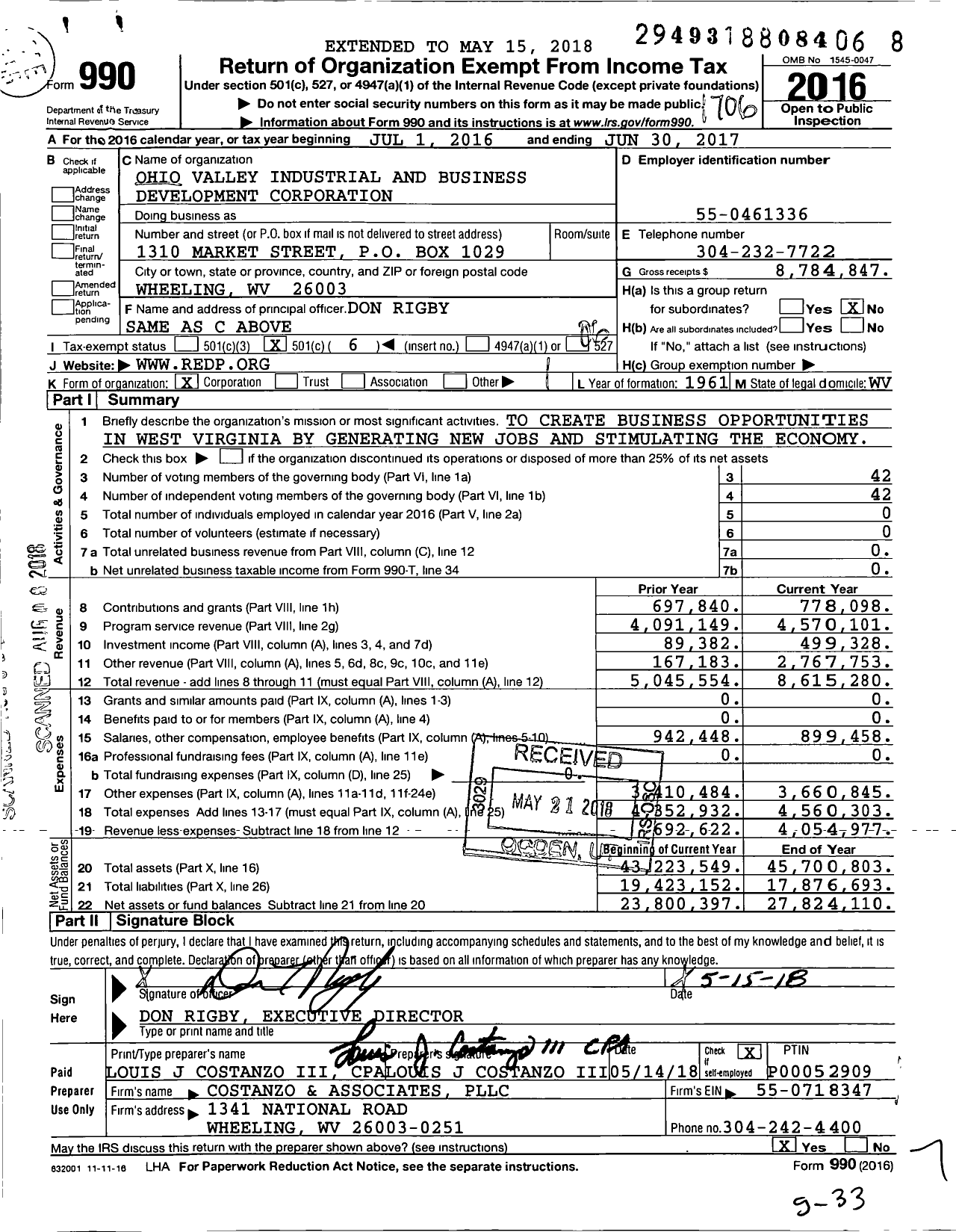 Image of first page of 2016 Form 990O for Regional Economic Development Partnership (RED)