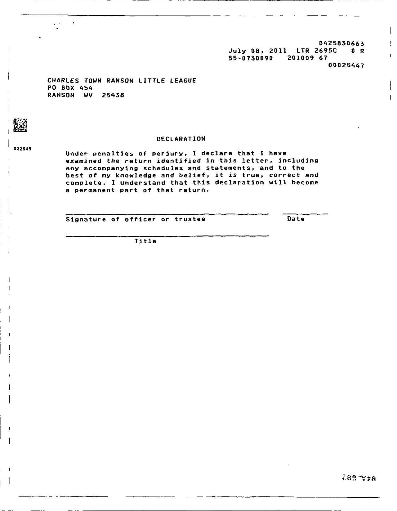 Image of first page of 2009 Form 990ER for Little League Baseball - 3480616 Charles Washington LL