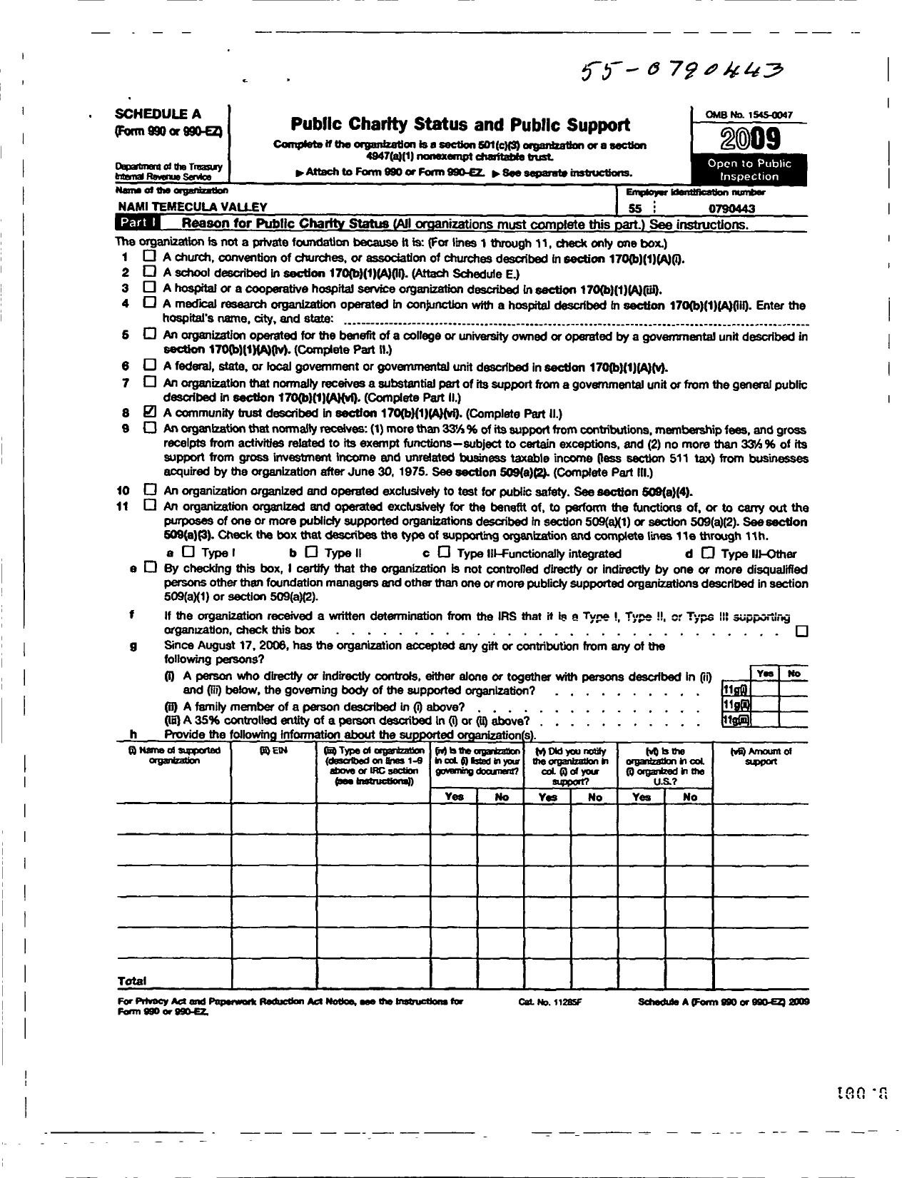 Image of first page of 2009 Form 990ER for Nami-Temecula Valley