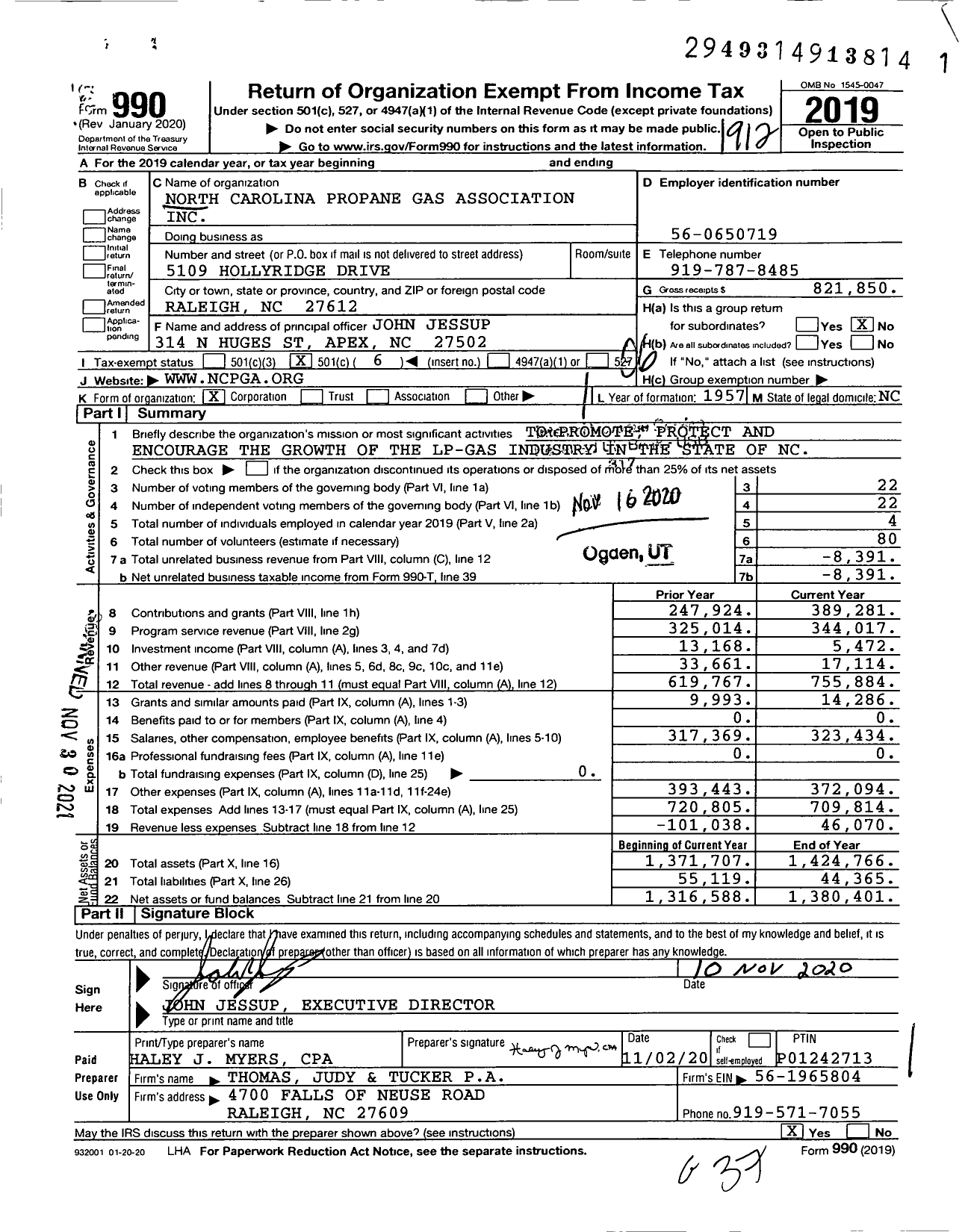 Image of first page of 2019 Form 990O for Southeast Propane Technical Education Center