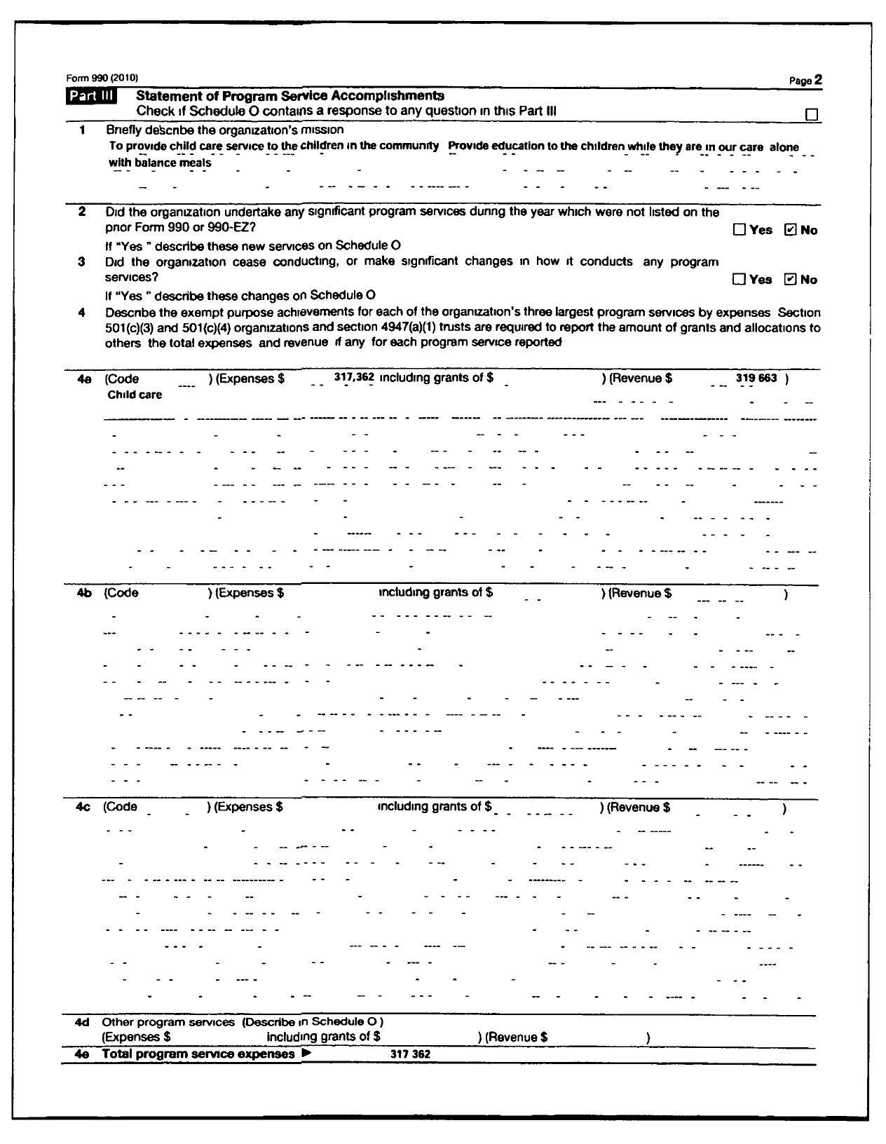 Image of first page of 2010 Form 990R for Tuttle Community Center