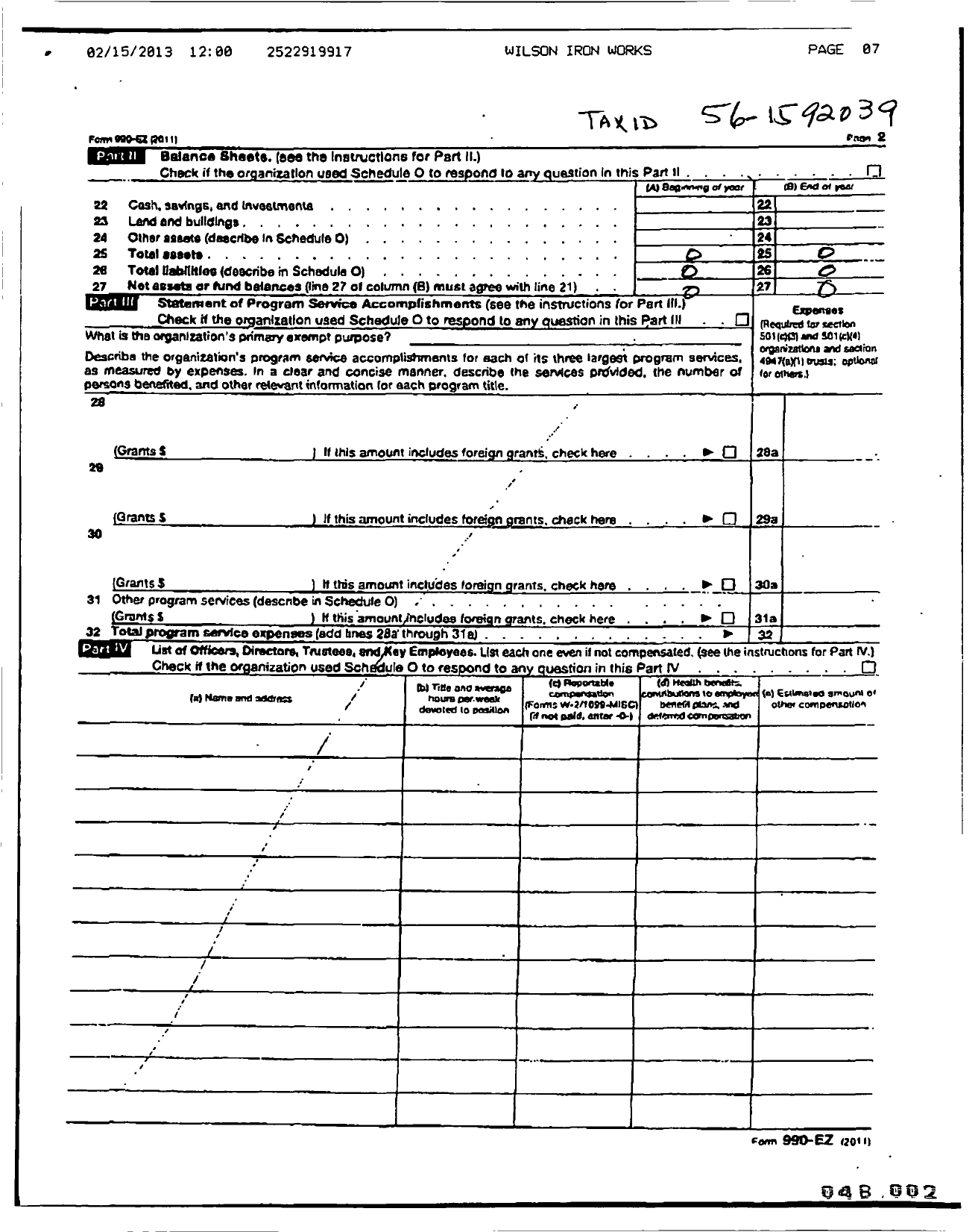 Image of first page of 2010 Form 990EOR for Optimist International - 43190 Oc of Wilson-Golden Circle NC