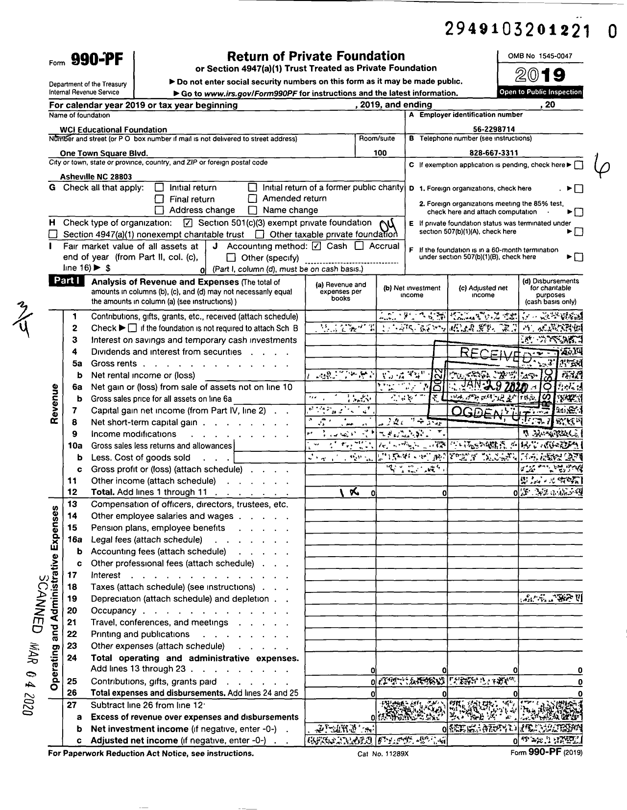 Image of first page of 2019 Form 990PR for North Carolina Workforce Development Coalition