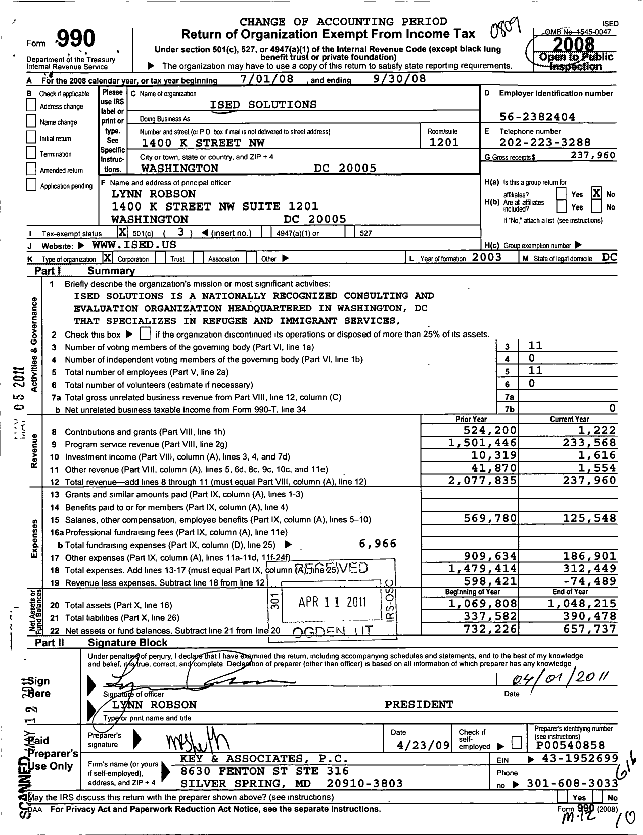 Image of first page of 2007 Form 990 for Ised Solutions