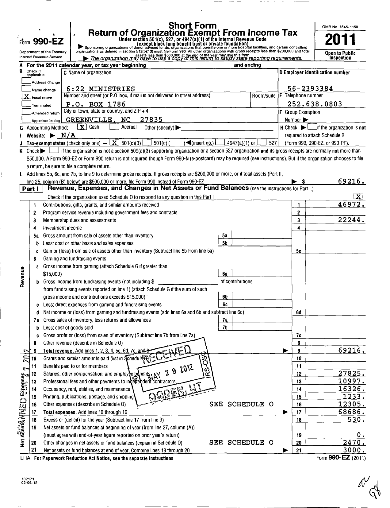 Image of first page of 2011 Form 990EZ for Presence Pioneers