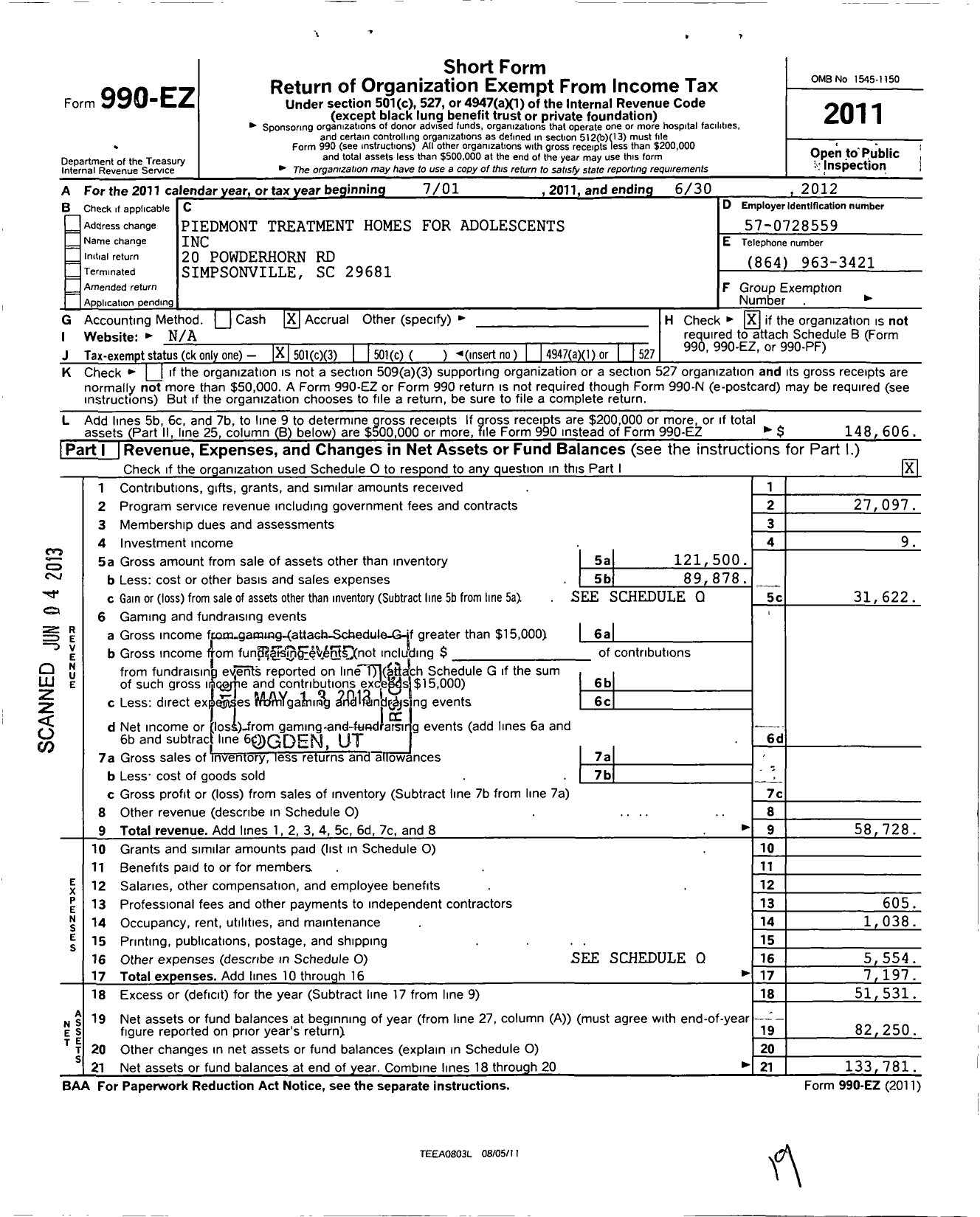 Image of first page of 2011 Form 990EZ for Greater Greenville Mental Health Staff Development Foundation