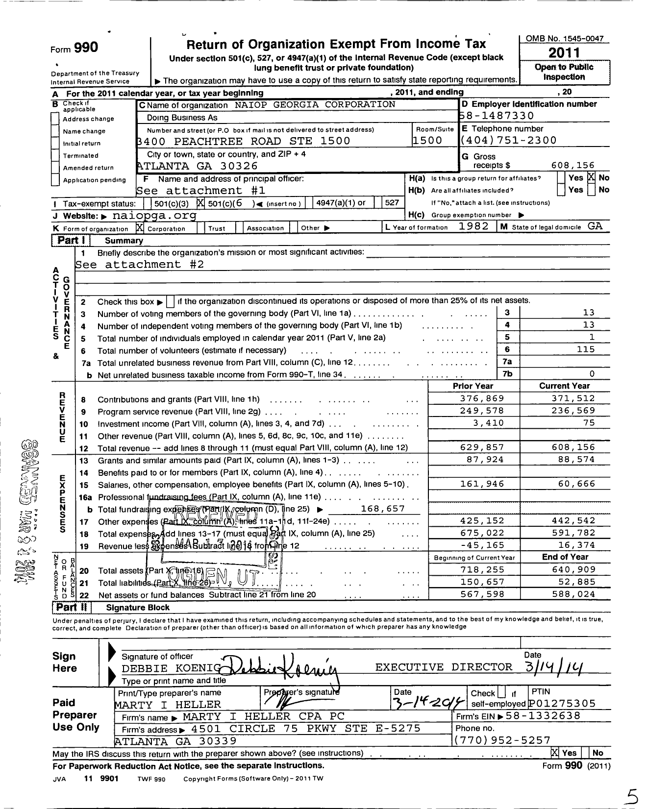 Image of first page of 2011 Form 990O for National Association for Industrial and Office Parks Georgia Corporation