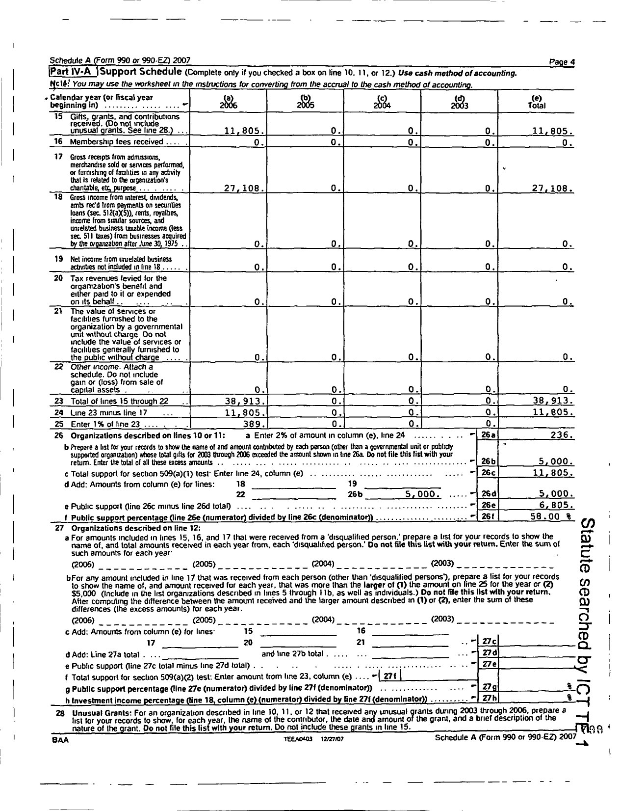 Image of first page of 2007 Form 990R for Newton Theatre Company