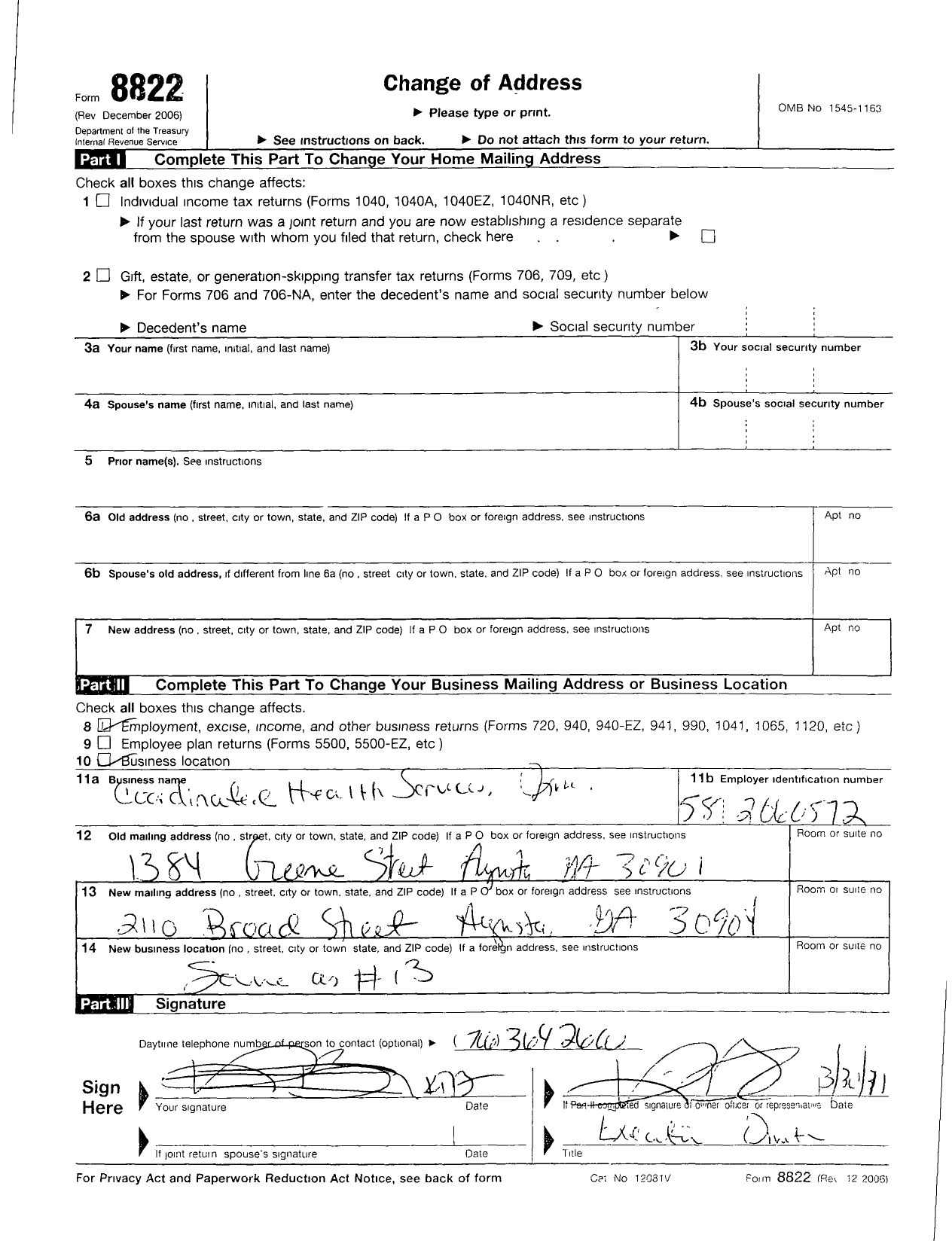 Image of first page of 2009 Form 990ER for Coordinated Health Services
