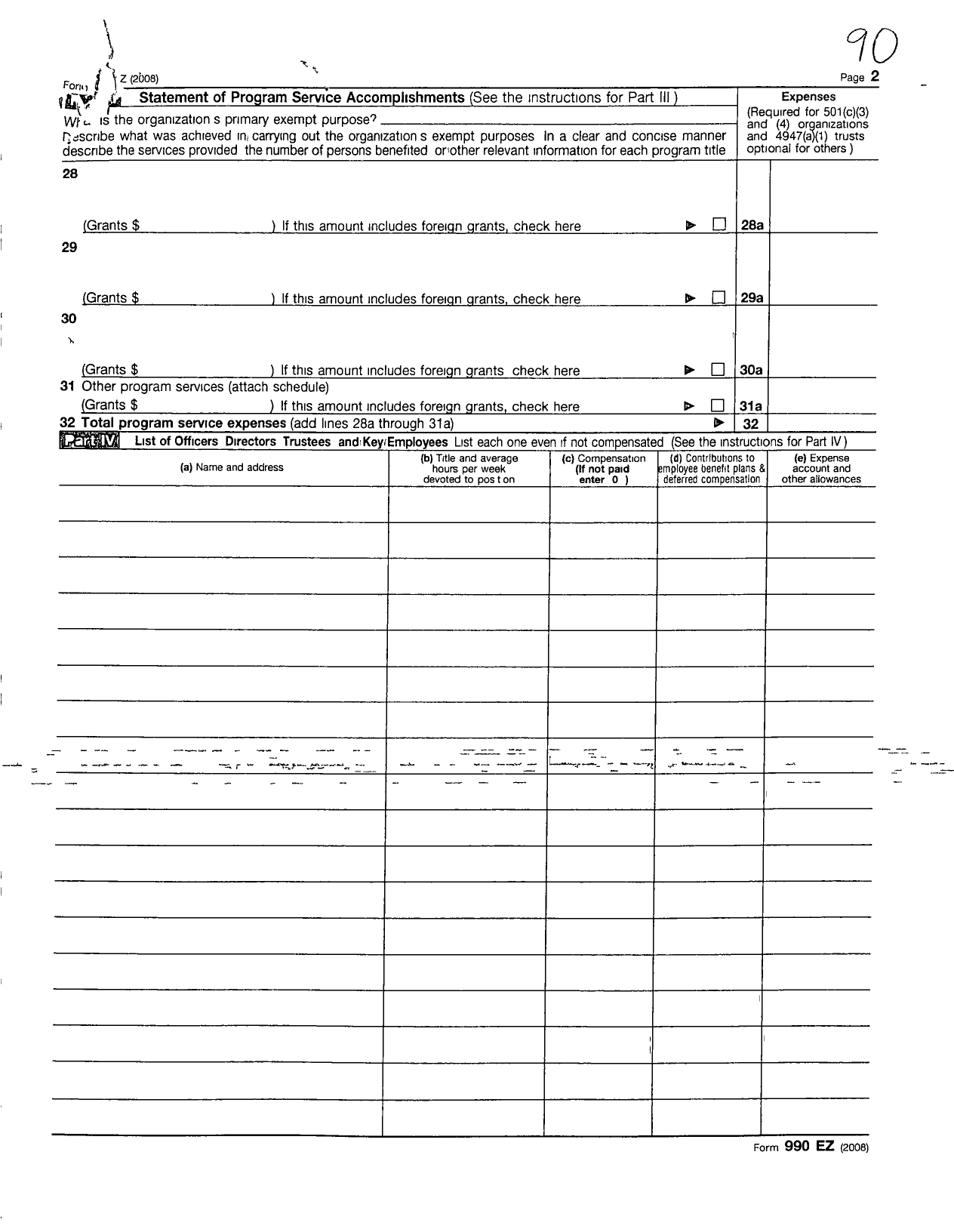 Image of first page of 2009 Form 990ER for Georgia PTA - WHS Ptsa