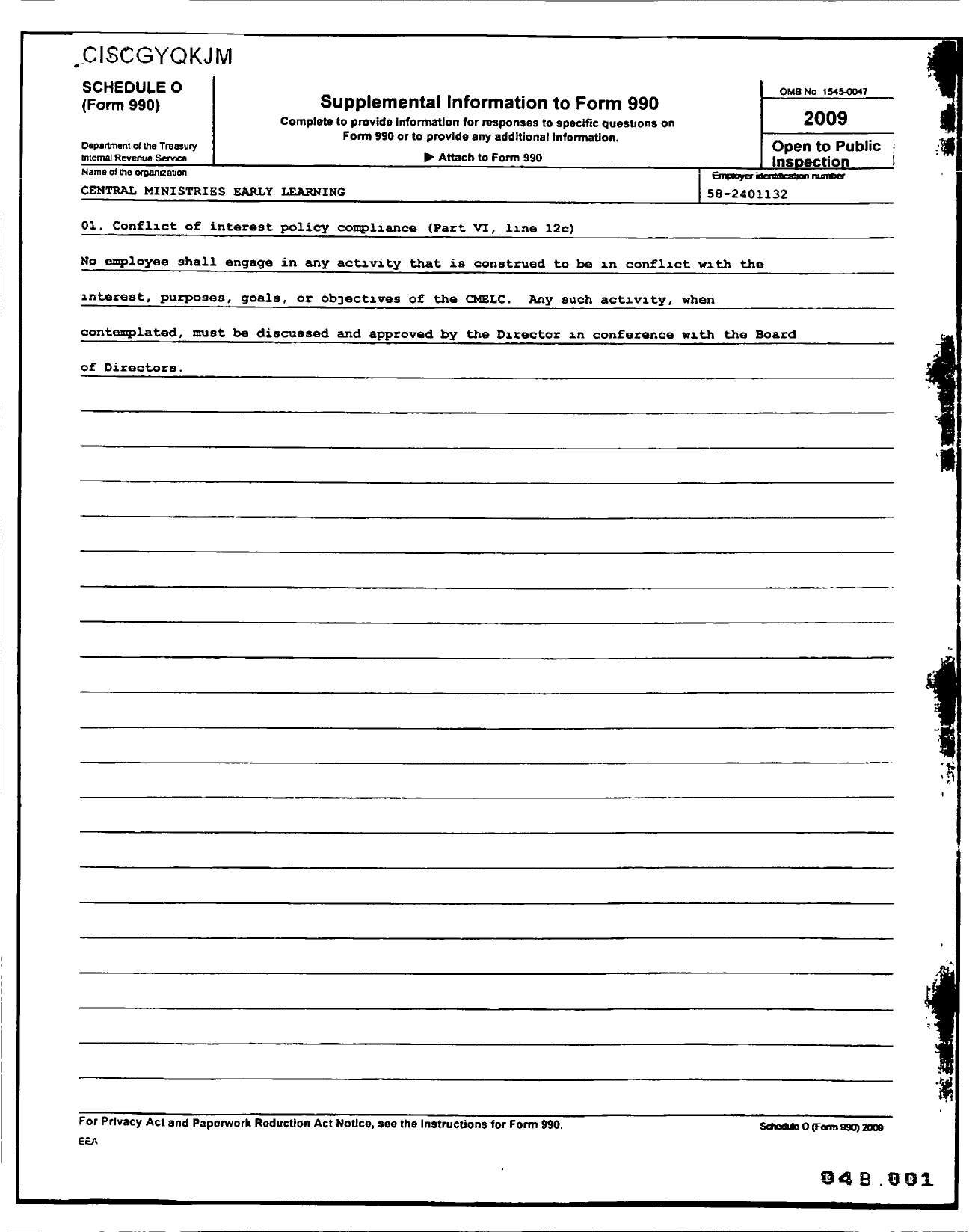 Image of first page of 2010 Form 990R for Central Ministries Early Learning