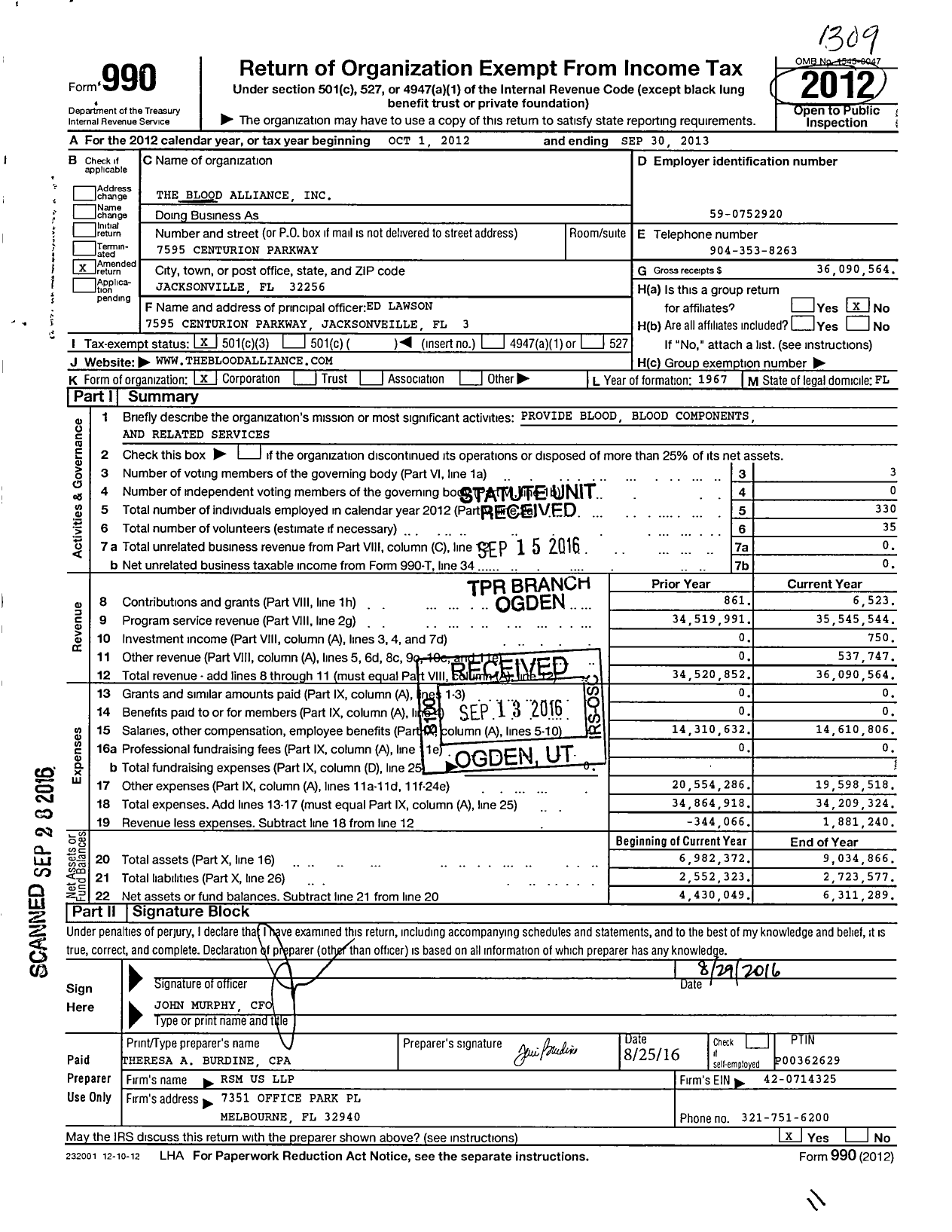 Image of first page of 2012 Form 990 for Jacksonville.com