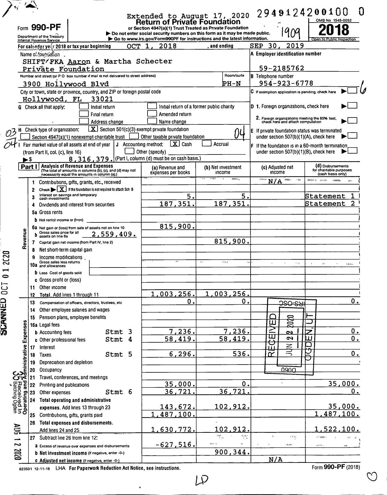 Image of first page of 2018 Form 990PR for Shift