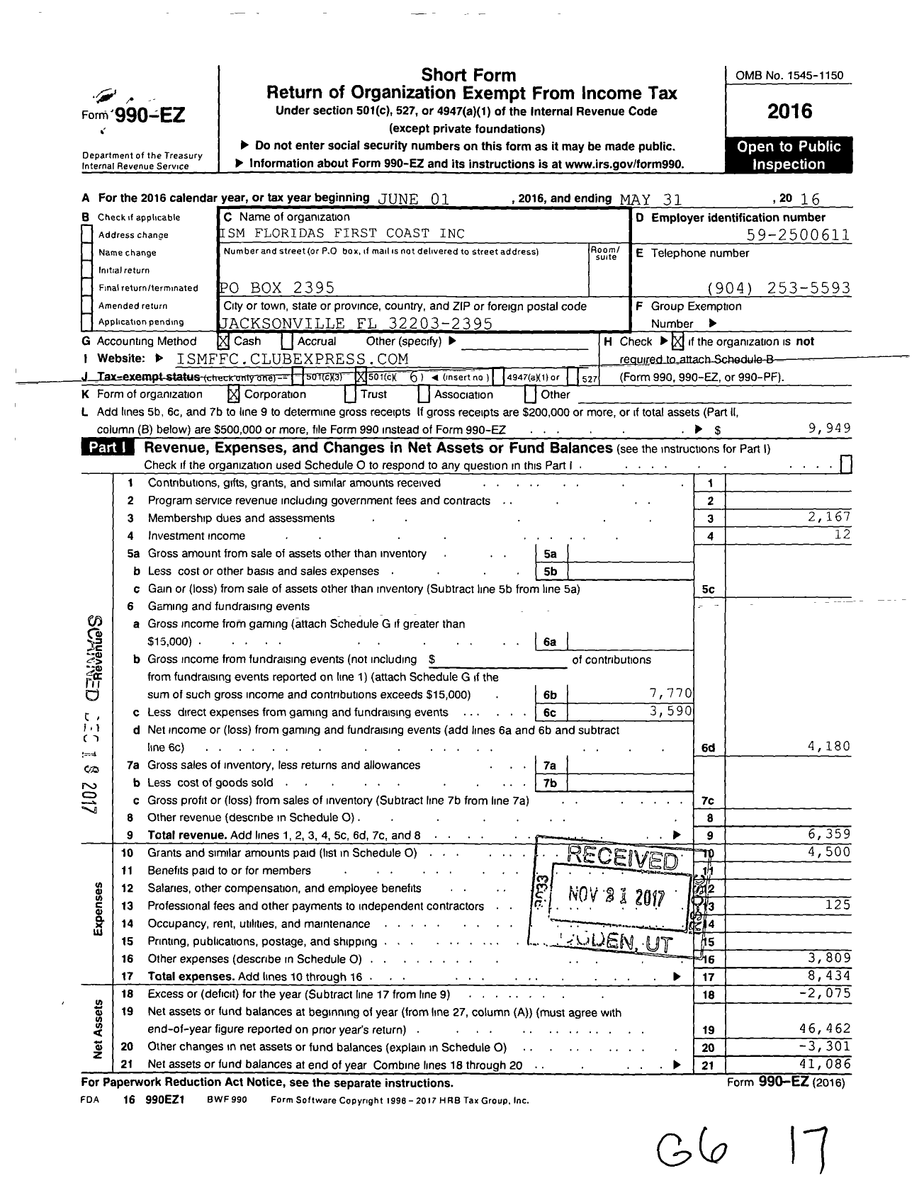 Image of first page of 2015 Form 990EO for Ism Floridas First Coast Ism Floridas First Coast