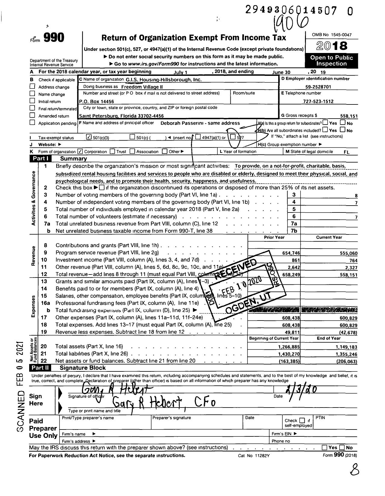 Image of first page of 2018 Form 990 for Freedom Village Ii