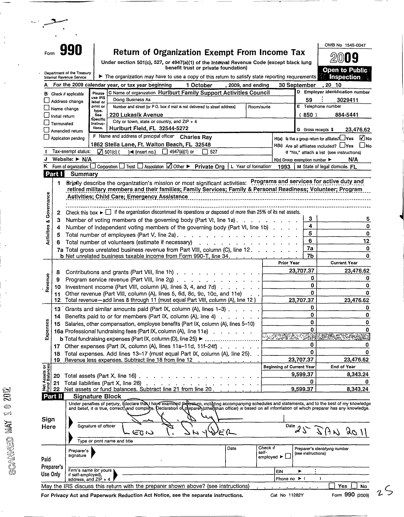 Image of first page of 2009 Form 990O for Commando Airman and Family Support Group