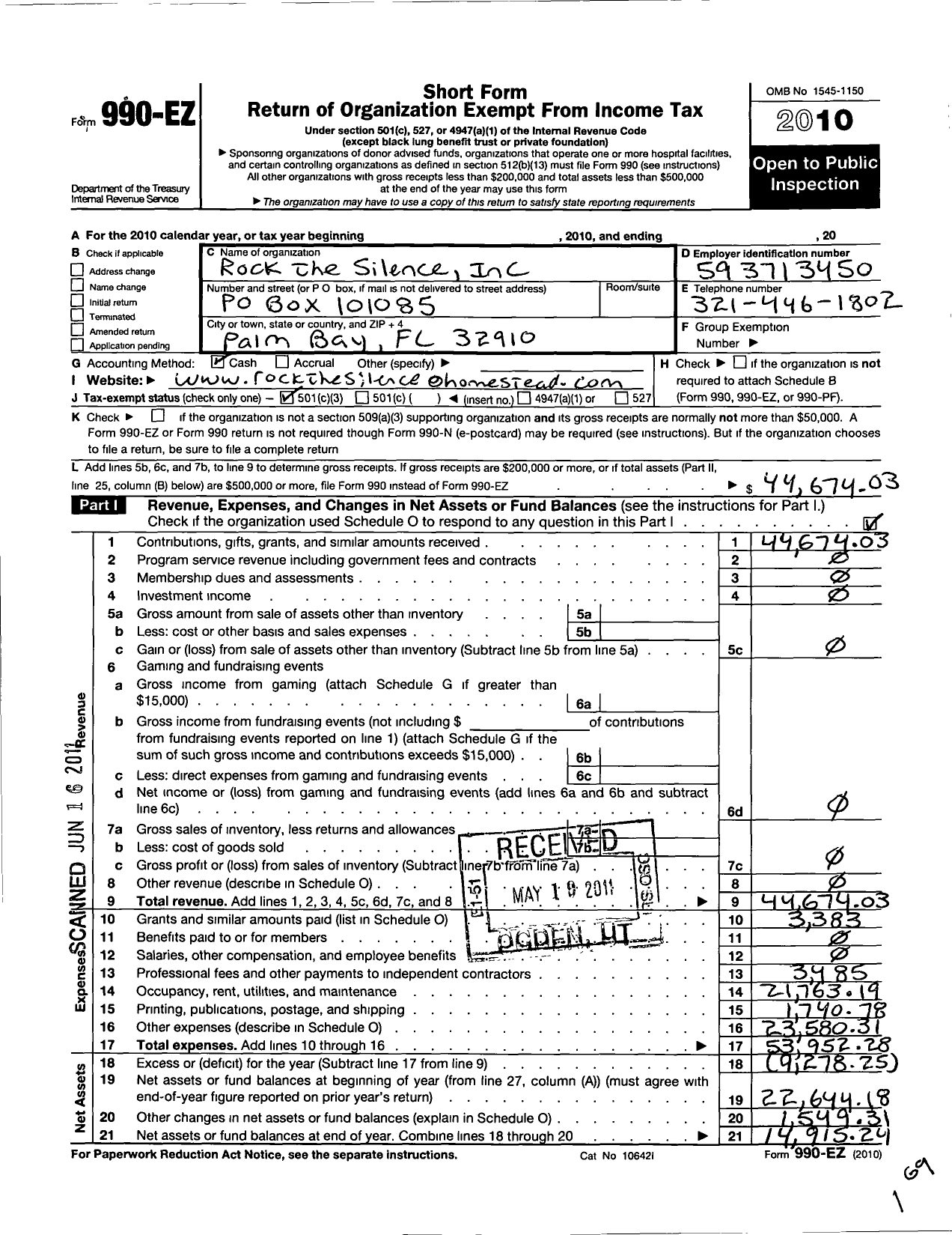 Image of first page of 2010 Form 990EZ for Greater Lady Lake Dog Park Association