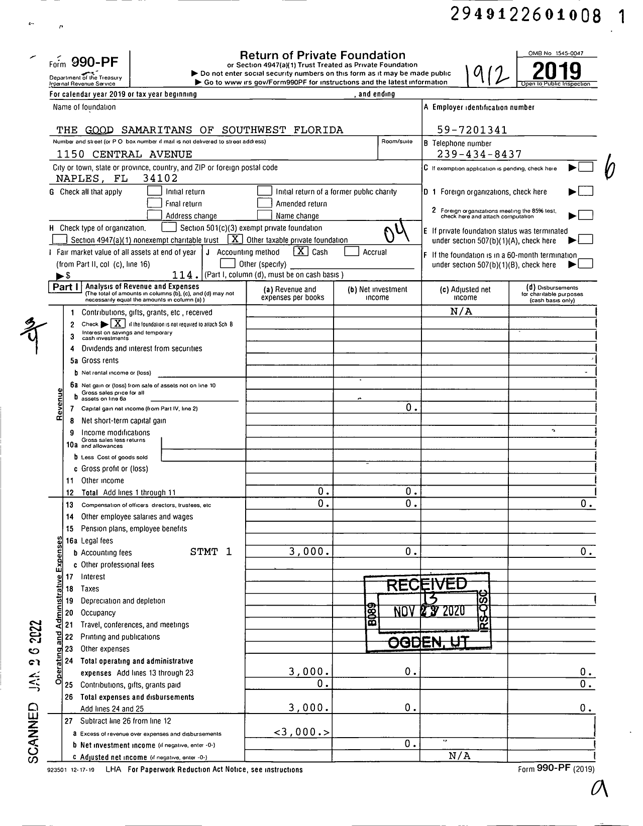 Image of first page of 2019 Form 990PF for Good Samaritans of Southwest Florida