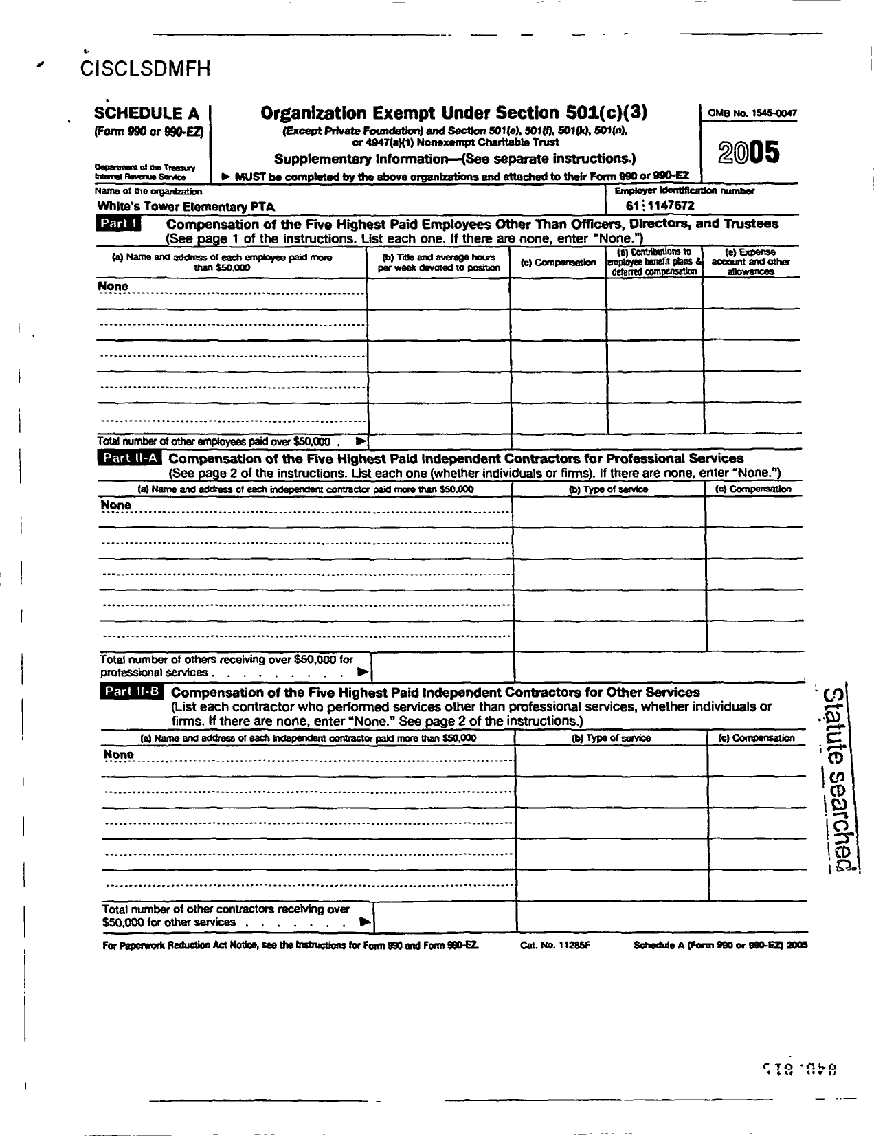 Image of first page of 2005 Form 990ER for PTA Kentucky Congress / Whites Tower Elementary PTA