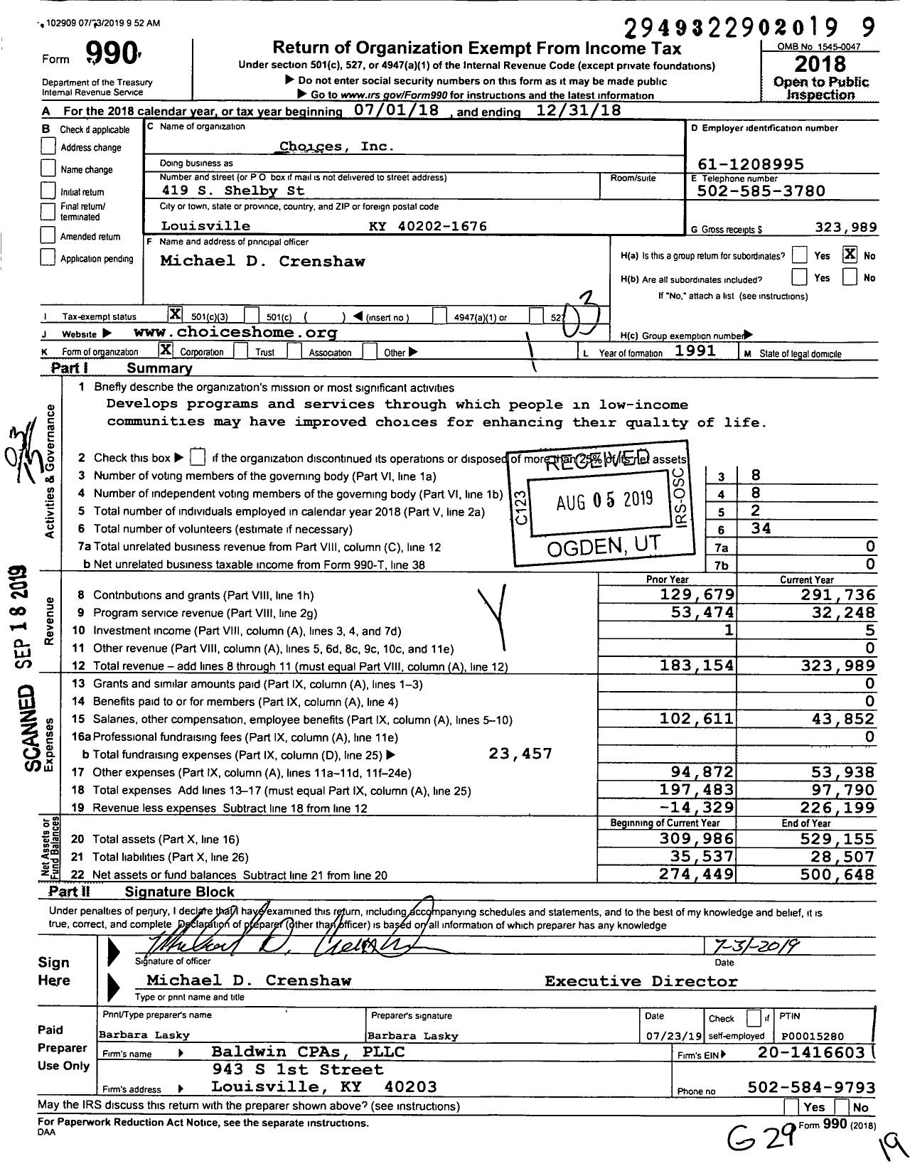 Image of first page of 2018 Form 990 for Nu Home