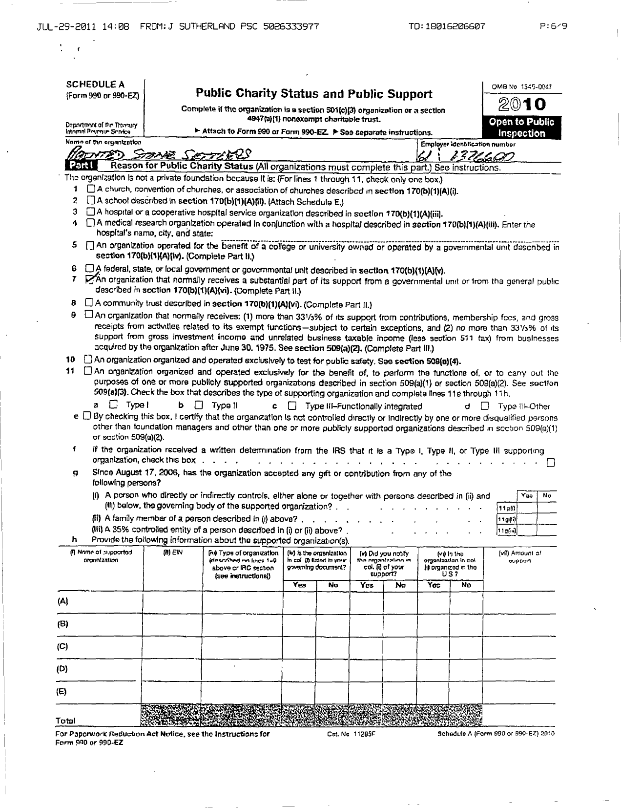 Image of first page of 2010 Form 990ER for Painted Stone Settlers