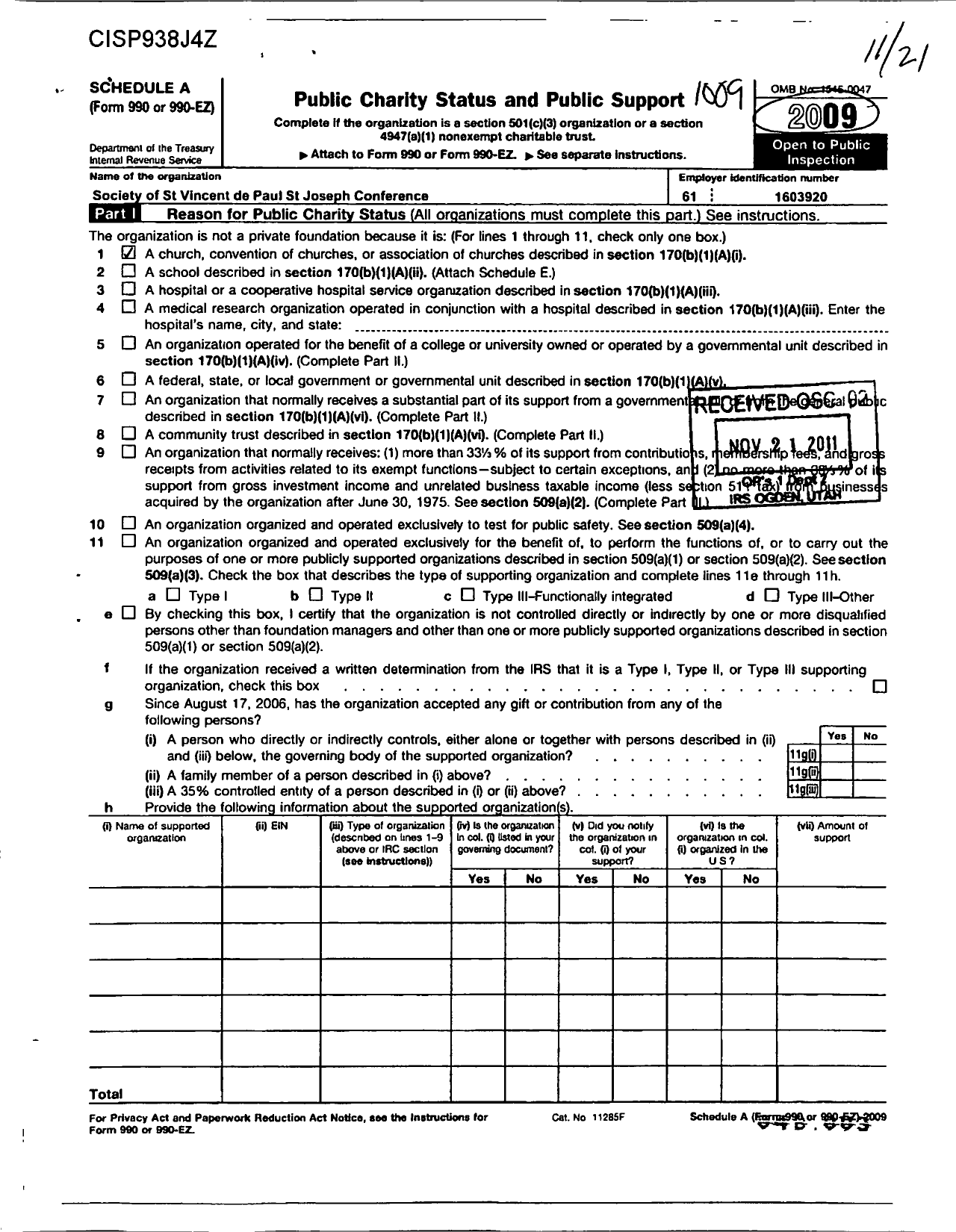 Image of first page of 2009 Form 990ER for St Joseph Dilley Conference