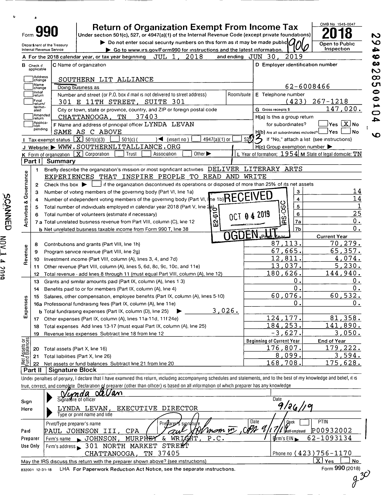 Image of first page of 2018 Form 990 for Solit