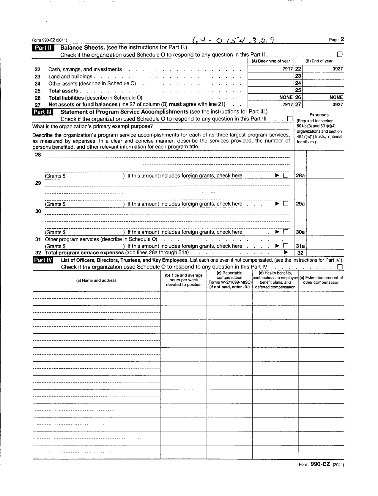 Image of first page of 2010 Form 990ER for Association for Excellence in Education