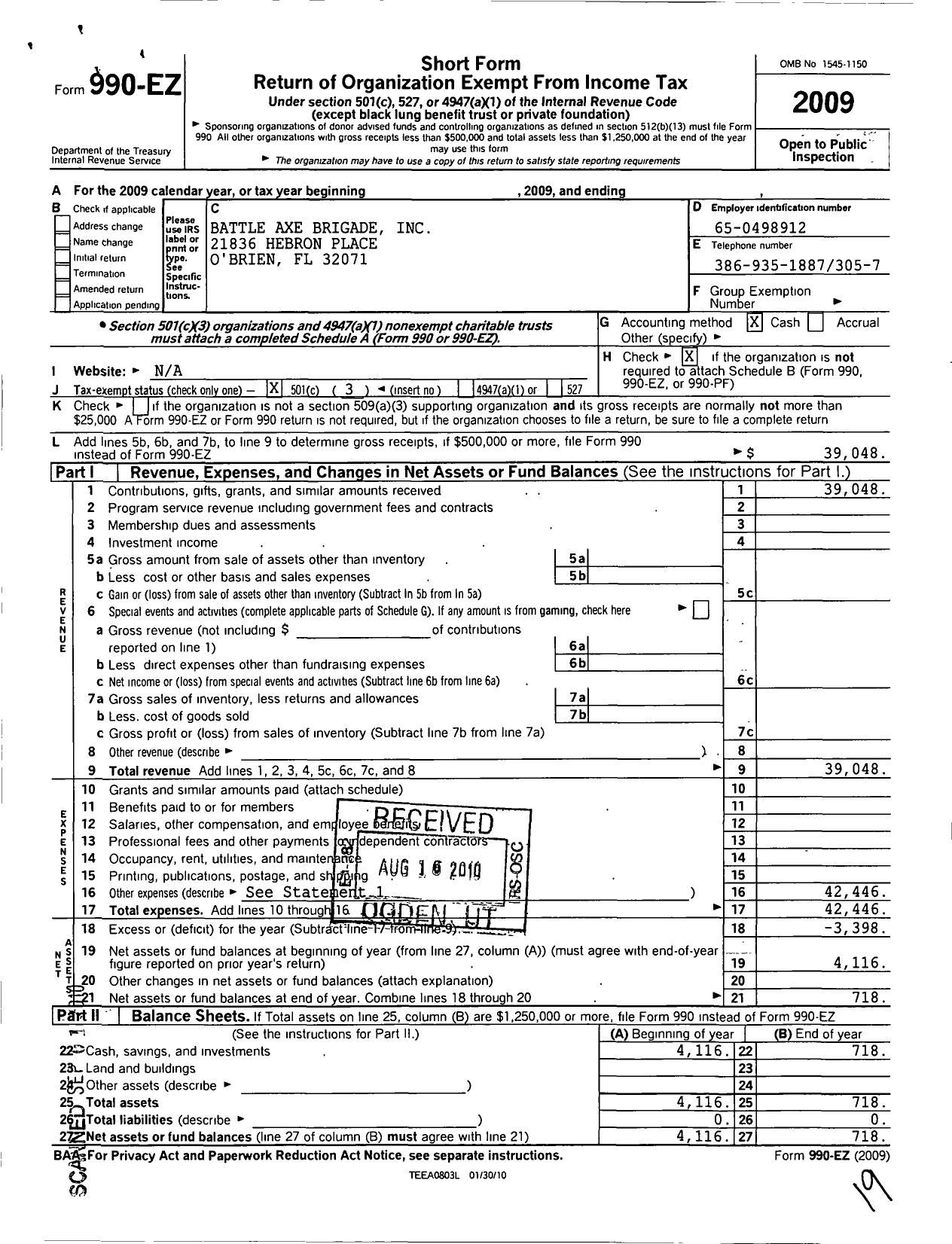 Image of first page of 2009 Form 990EZ for Missing Piece Foundation / Limitless Dance Studio