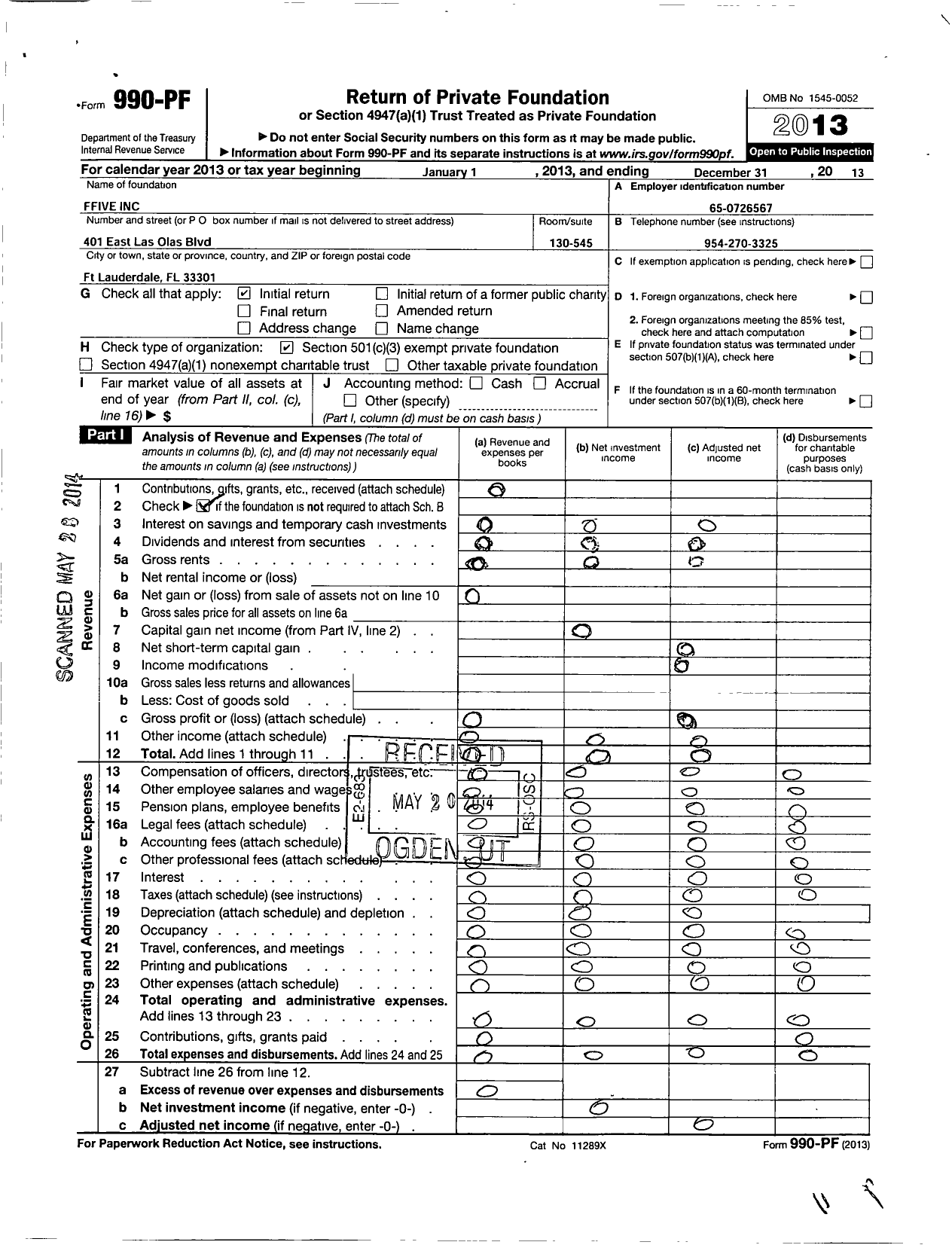 Image of first page of 2013 Form 990PF for Alliance for Community Enrichment