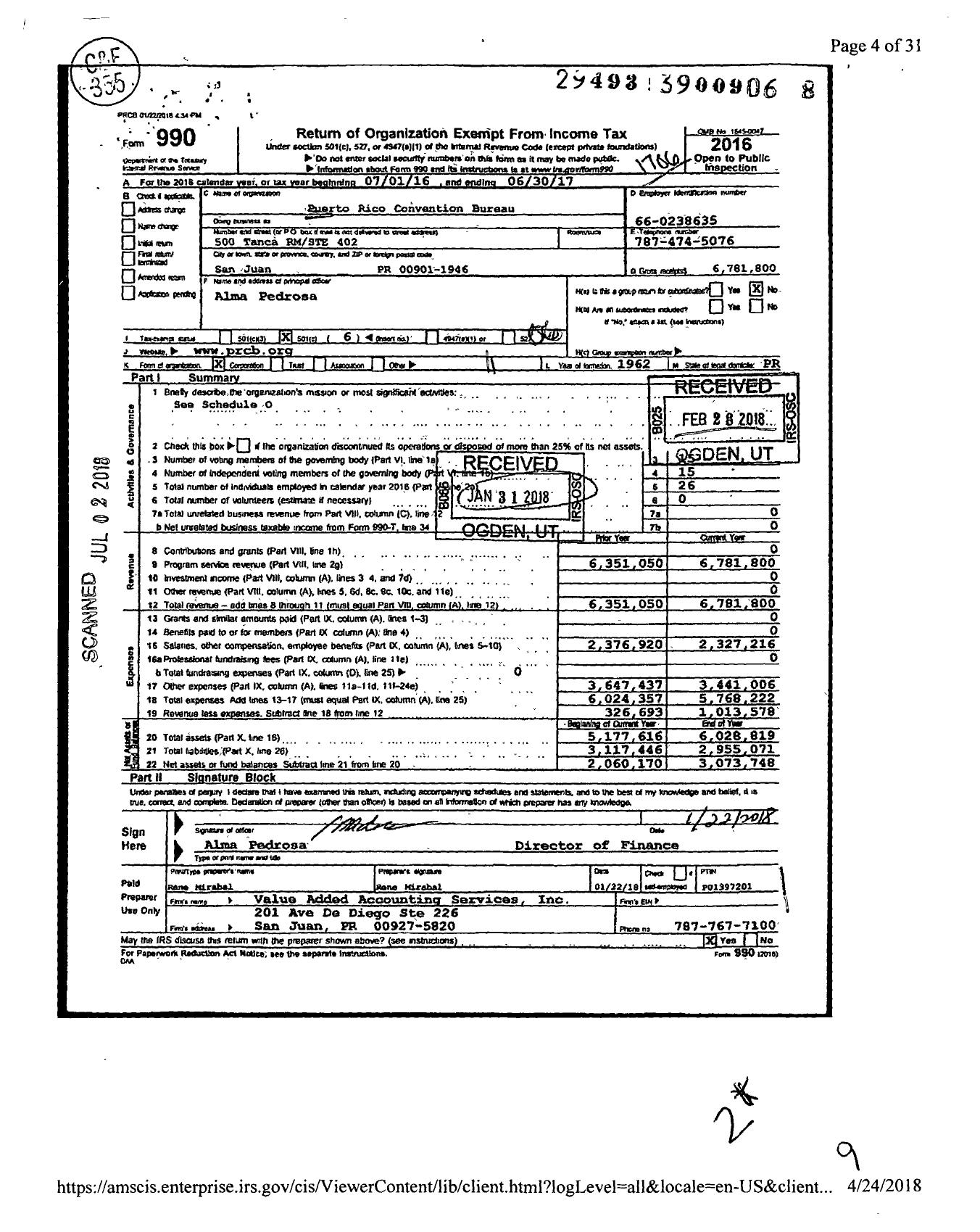 Image of first page of 2016 Form 990O for Meet Puerto Rico