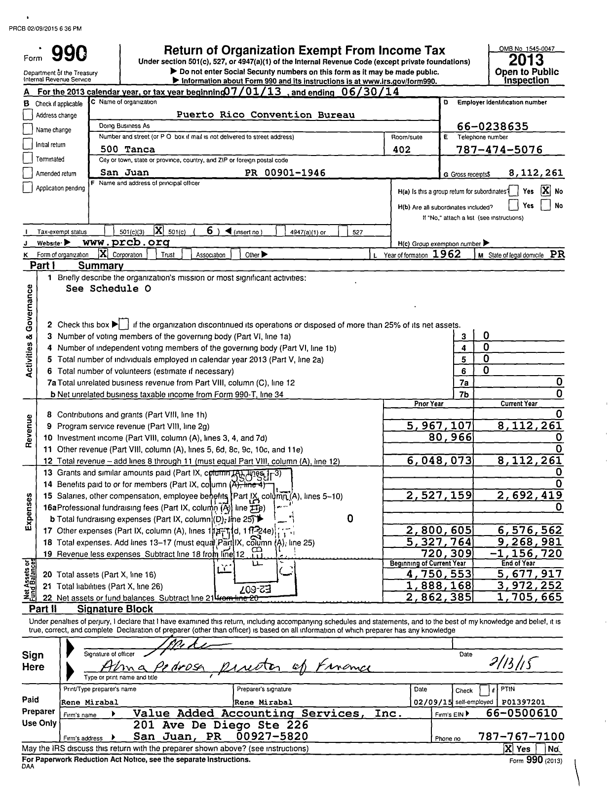Image of first page of 2013 Form 990O for Meet Puerto Rico