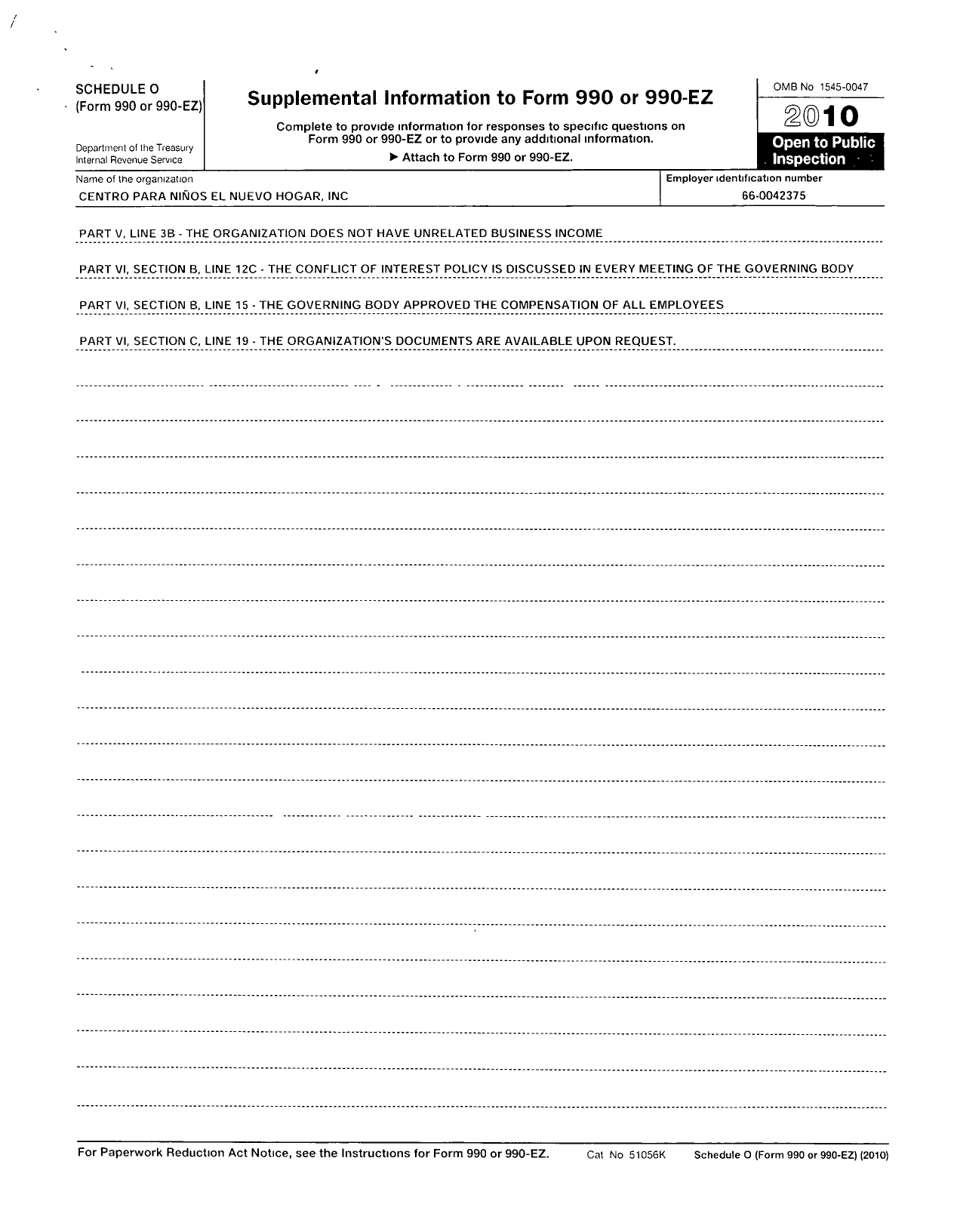 Image of first page of 2010 Form 990R for Centro Edad de Oro