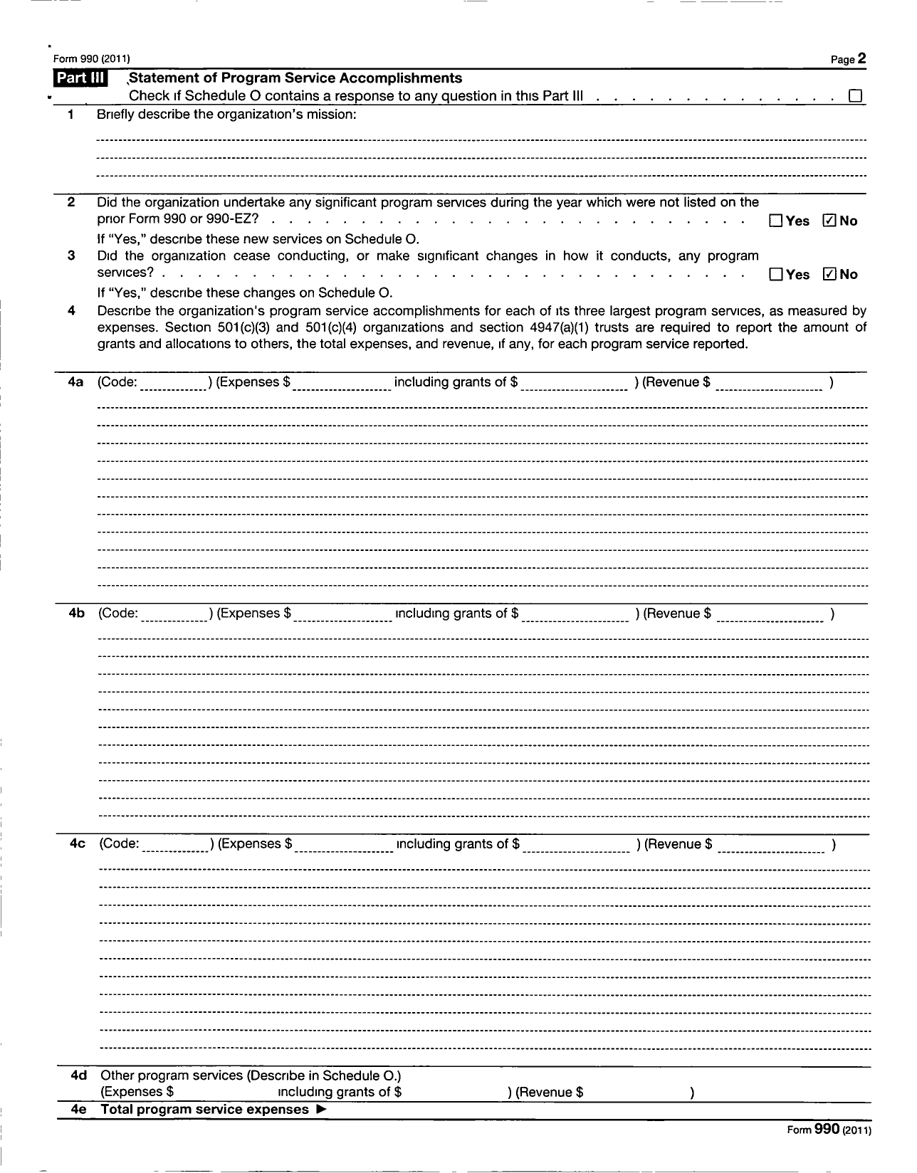 Image of first page of 2011 Form 990 for Centro Edad de Oro