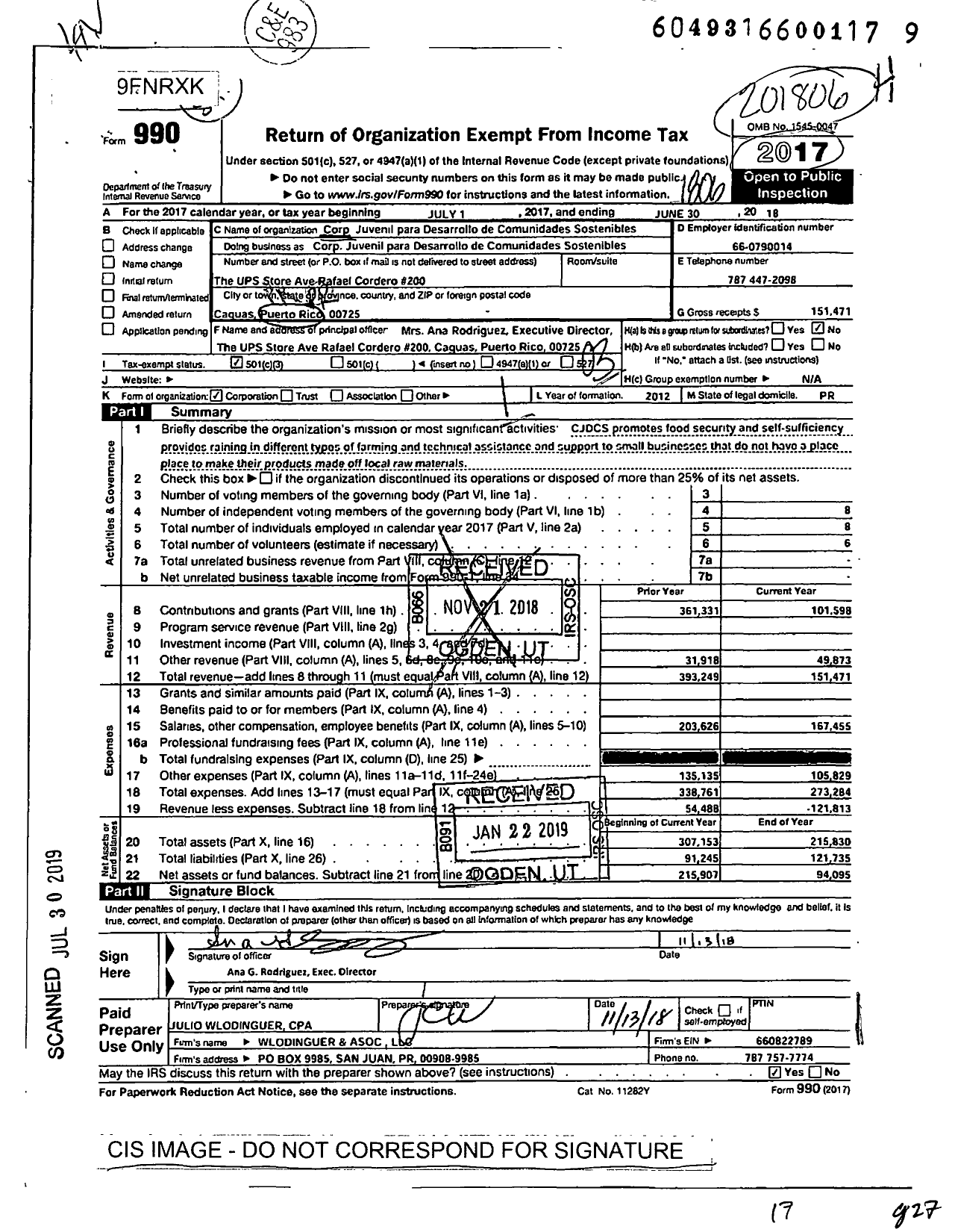 Image of first page of 2017 Form 990 for Agroinnova