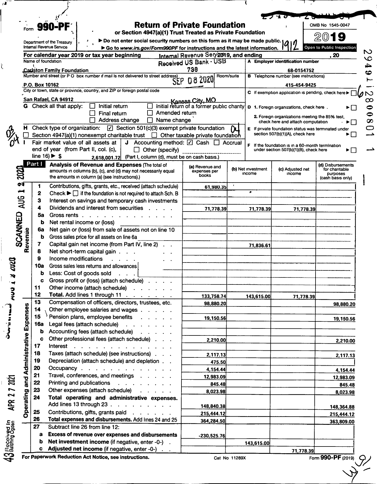 Image of first page of 2019 Form 990PF for Above and Beyond Teaching