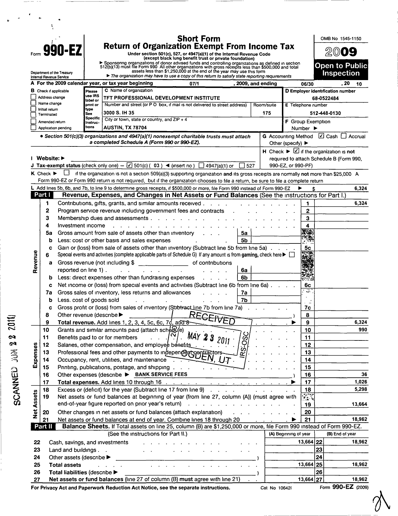 Image of first page of 2009 Form 990EZ for Bridges Professional Development Institute