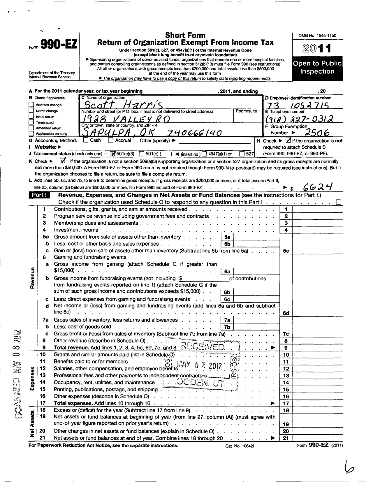 Image of first page of 2011 Form 990EZ for United Steelworkers - 00959 Local